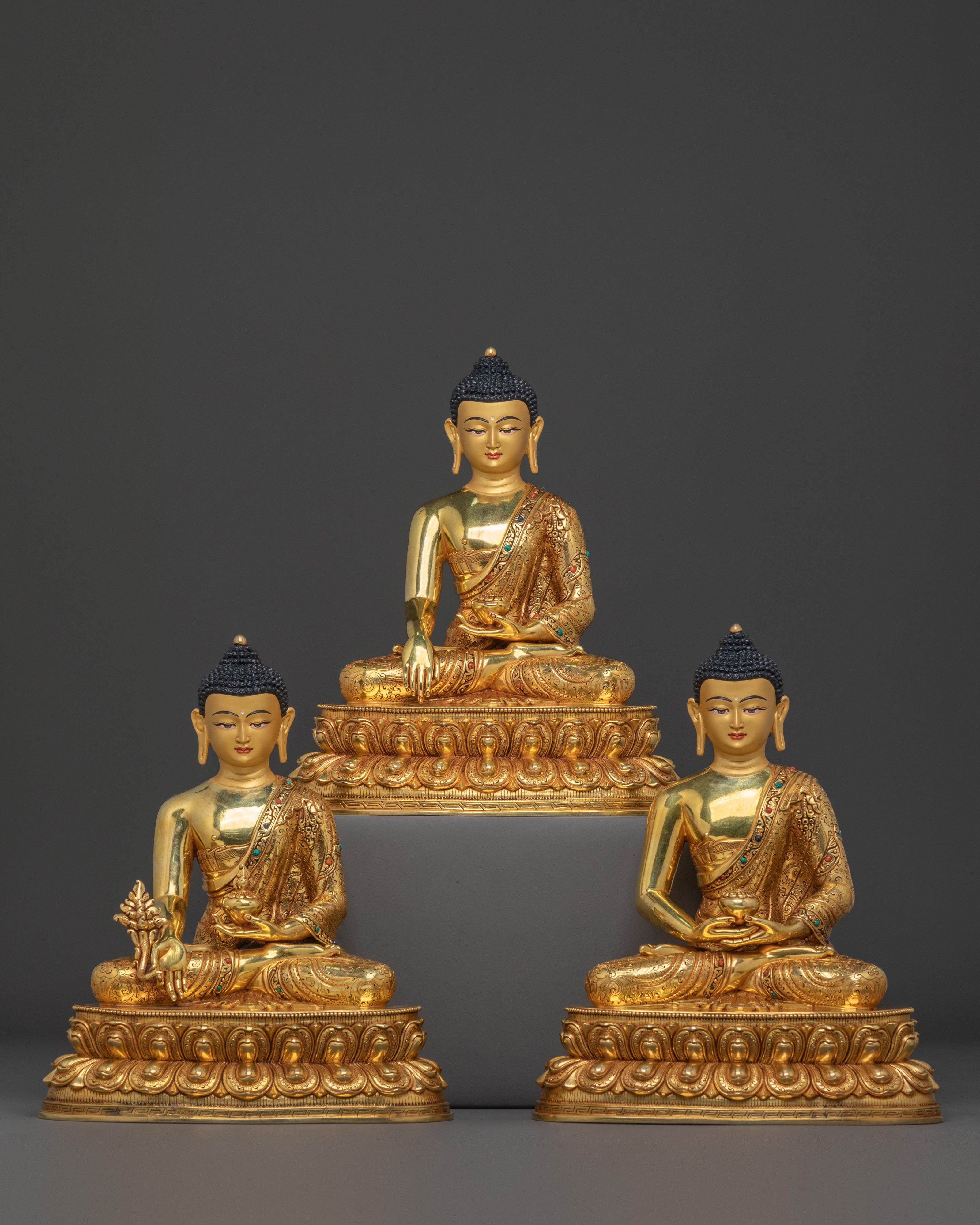 Three Buddha Statue Set