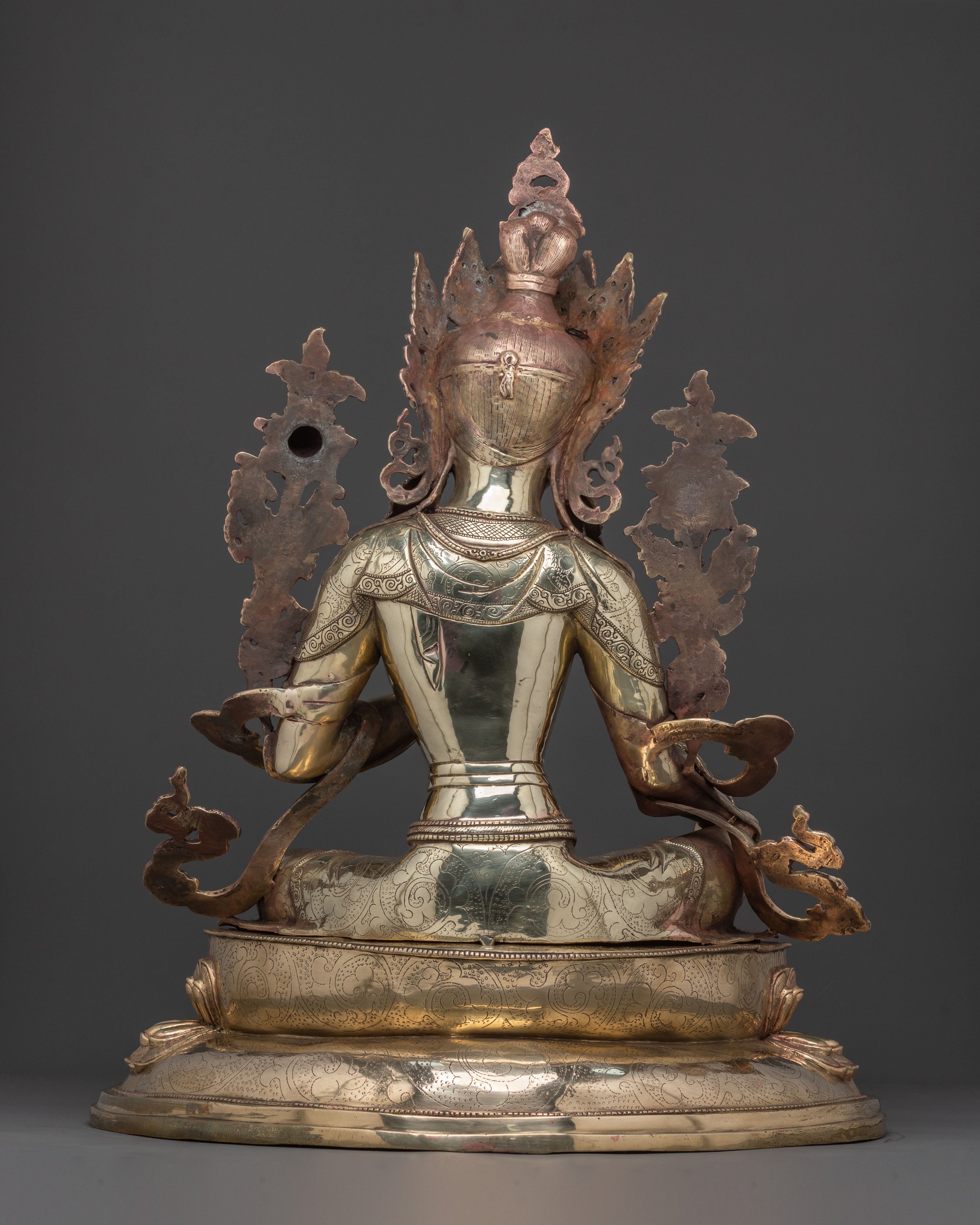 Green Tara Grace Statue: Handcrafted Copper Deity