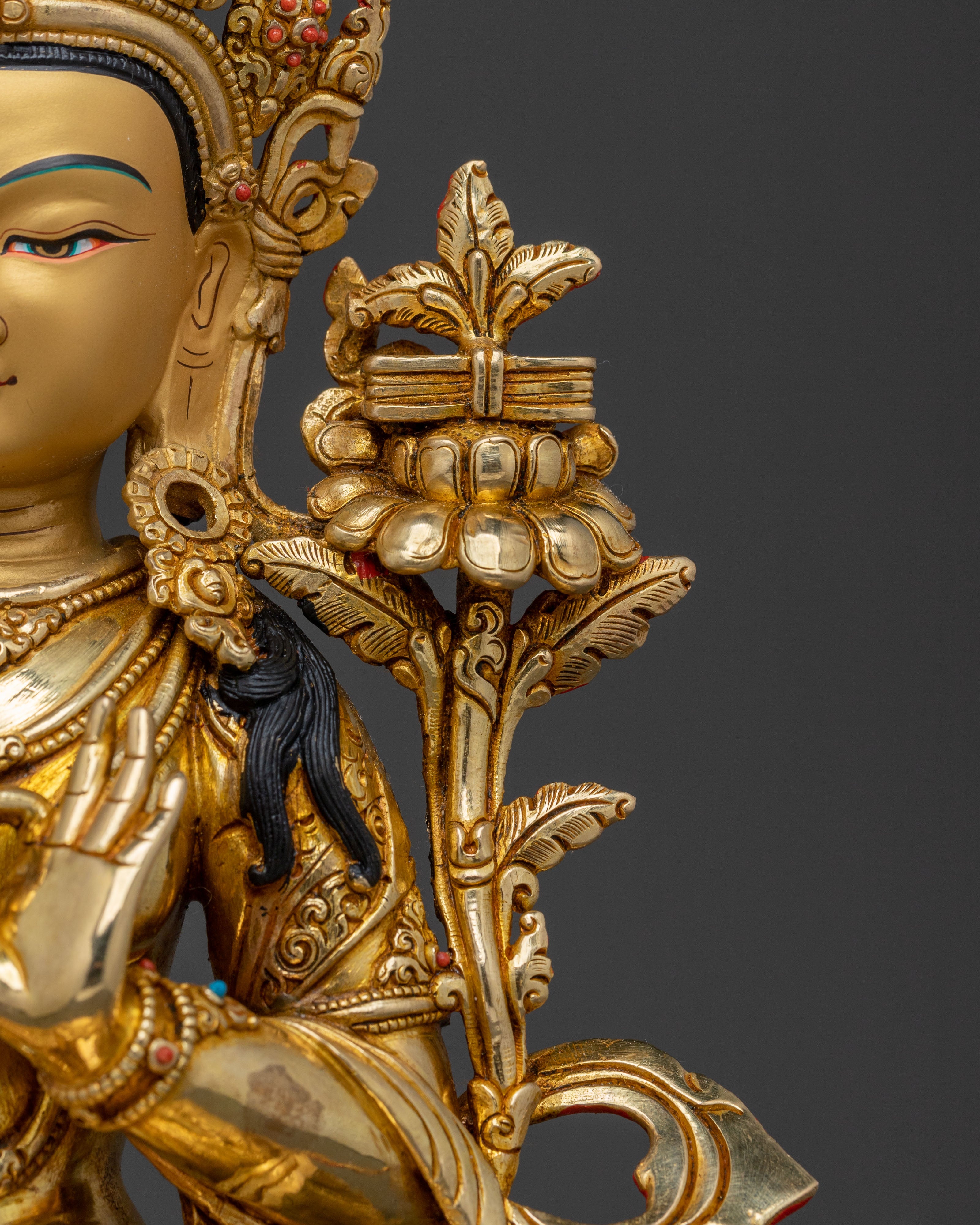 Manjushri Statue of Supreme Wisdom | 24K Gold Glided