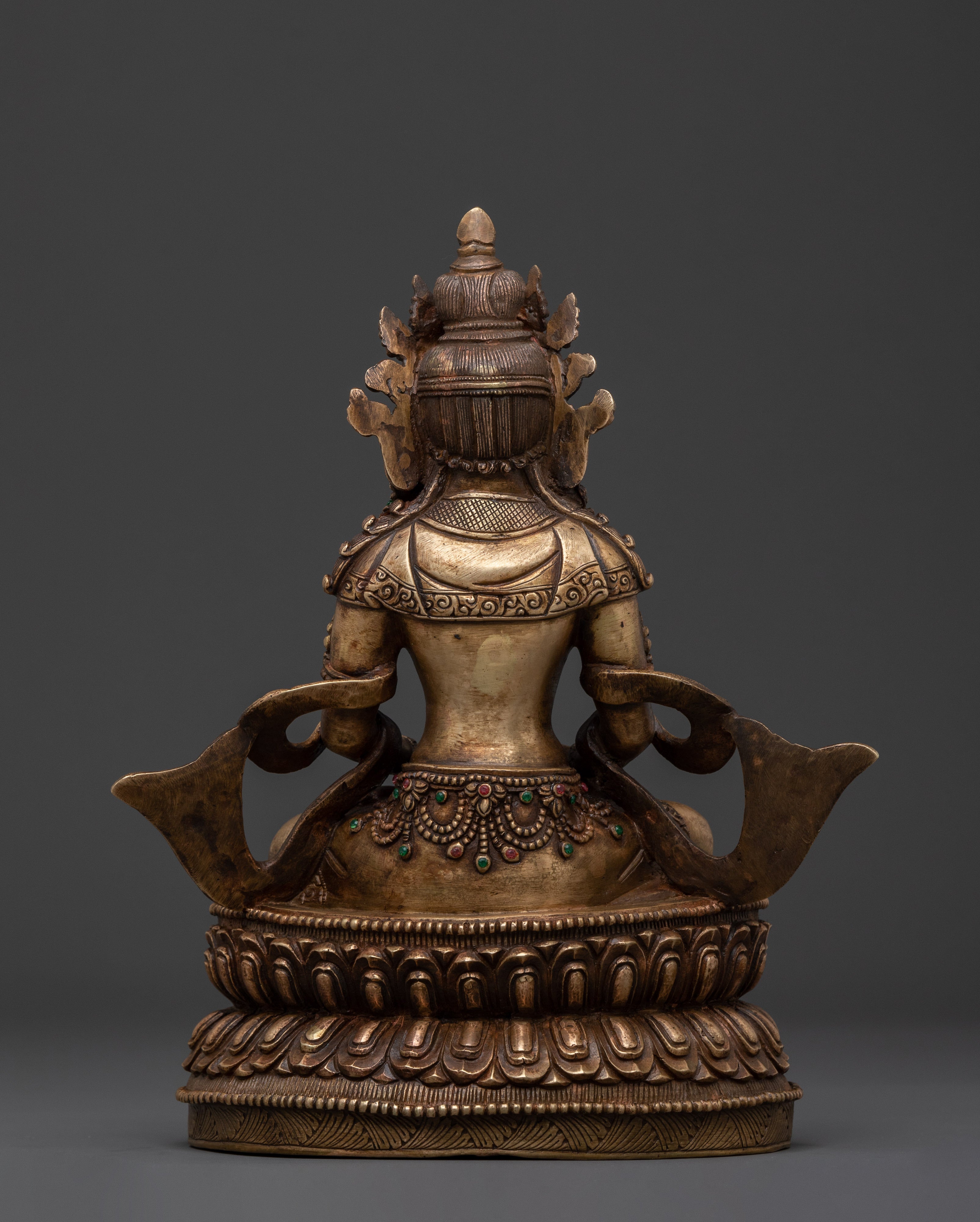 Amitayus Statue of Immortality | Bronze & Gemstone