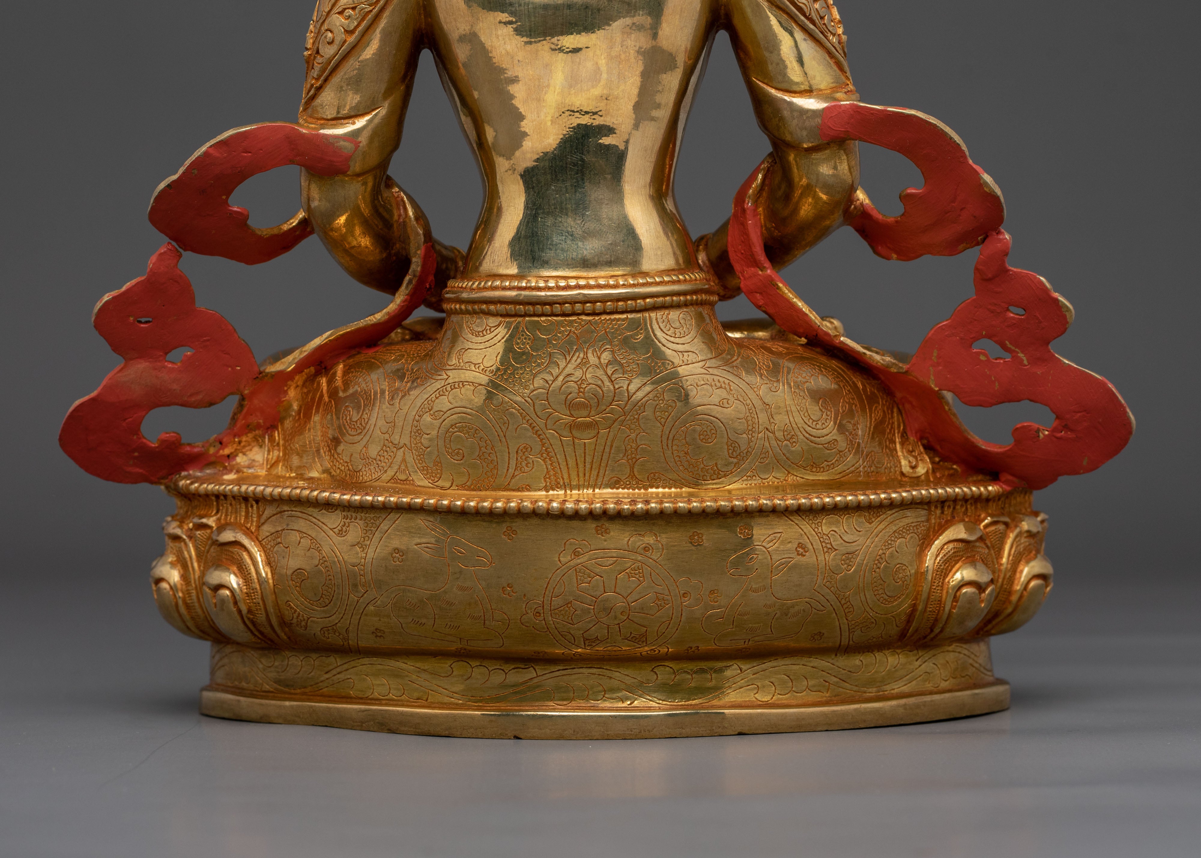 Amitayus Statue: Hand-Gilded 24K Gold Figurine