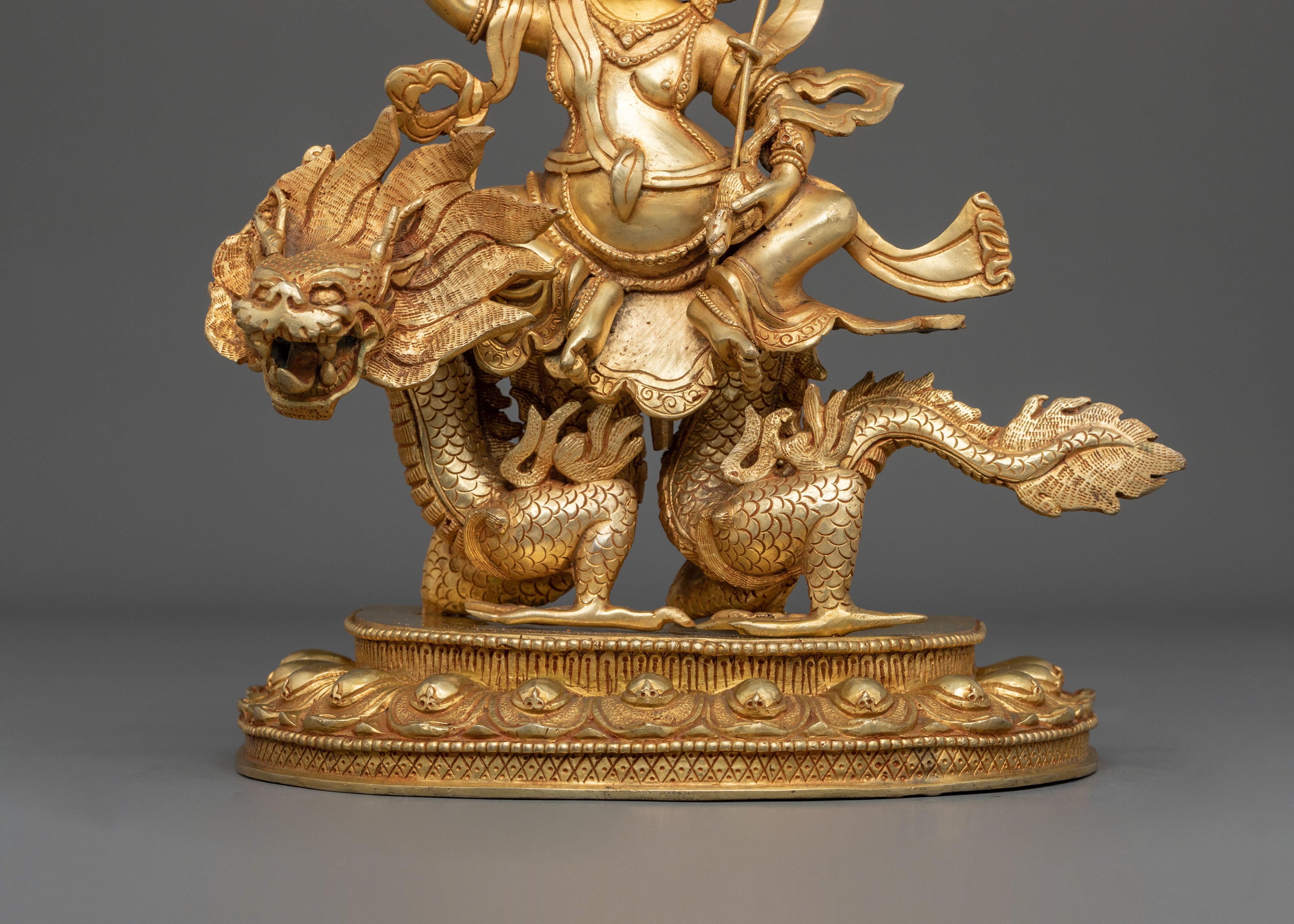White Dzambhala Handcrafted Sculpture: Purity and Abundance