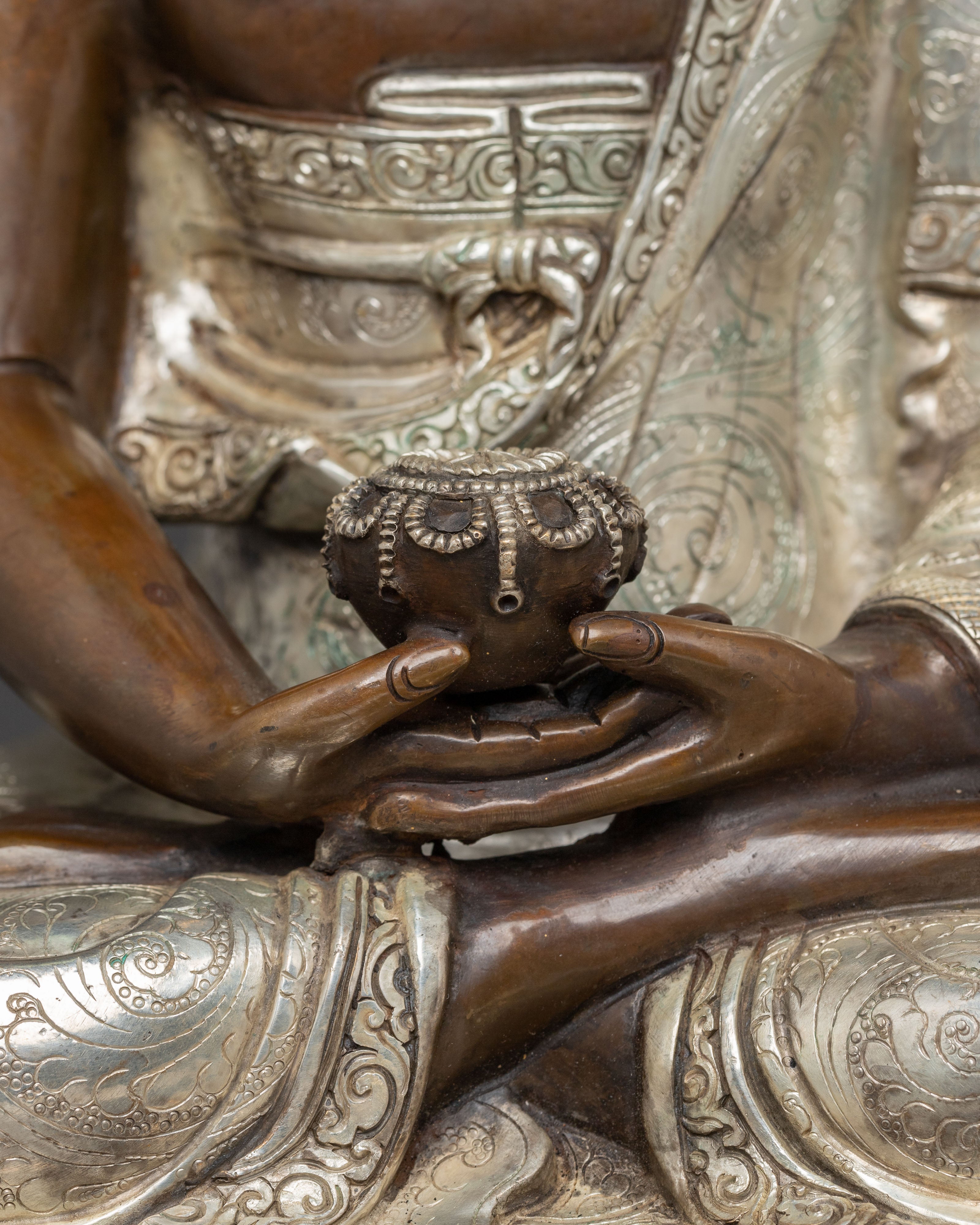 Handmade Amitabha Buddha Oxidized Statue | Infinite Light Buddha