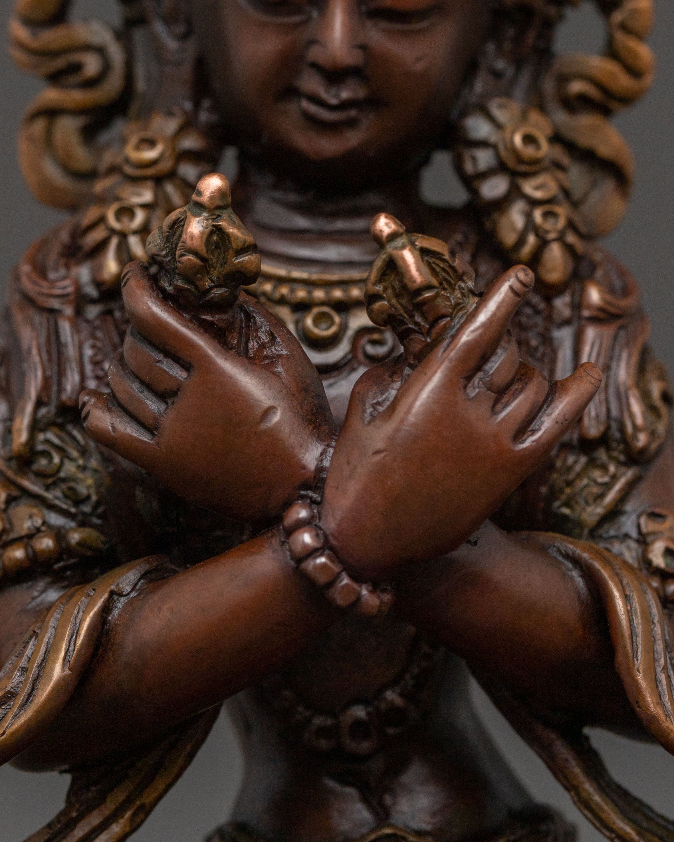 The Primordial Buddha Vajradhara Statue – Oxidized Copper