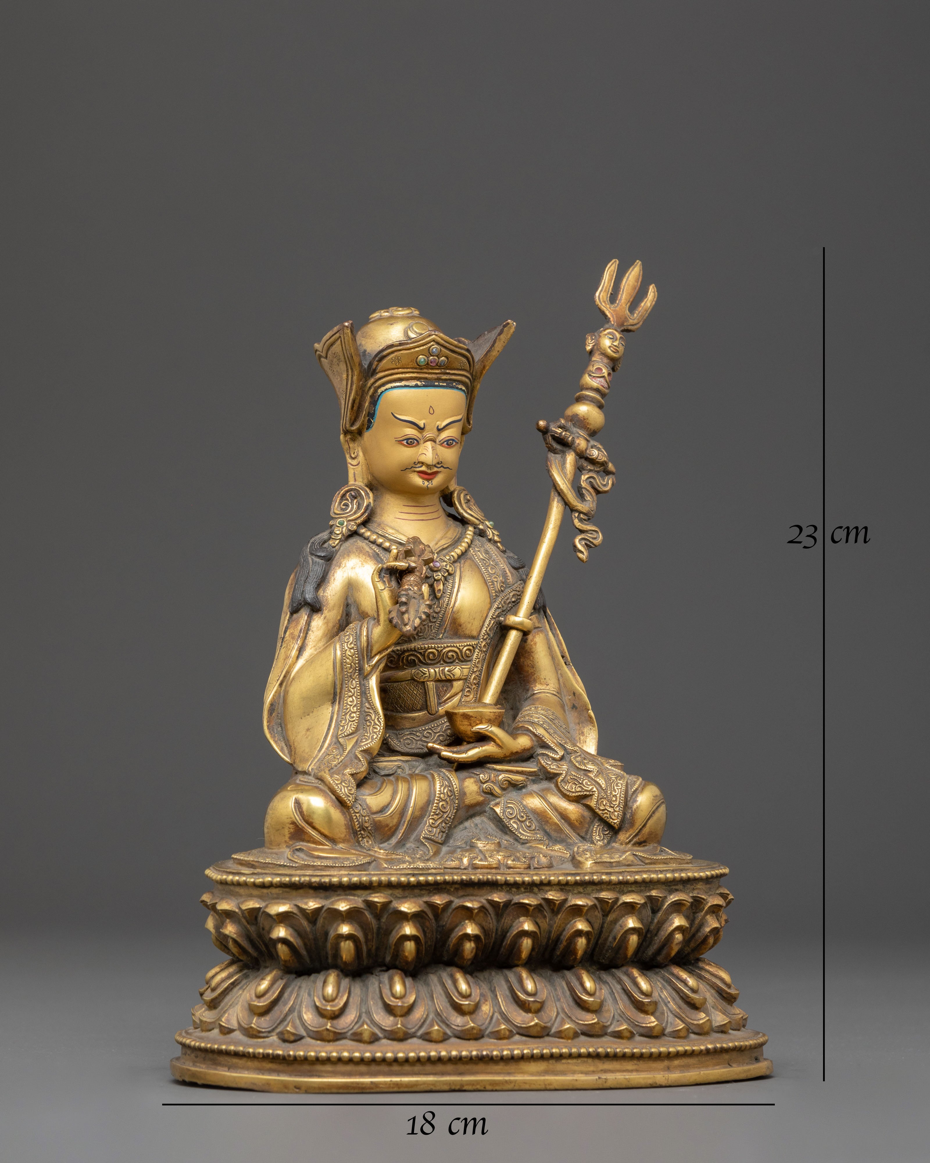 Himalayan Guru Tsokye Dorje Golden Statue | Tantric Meditation Deity