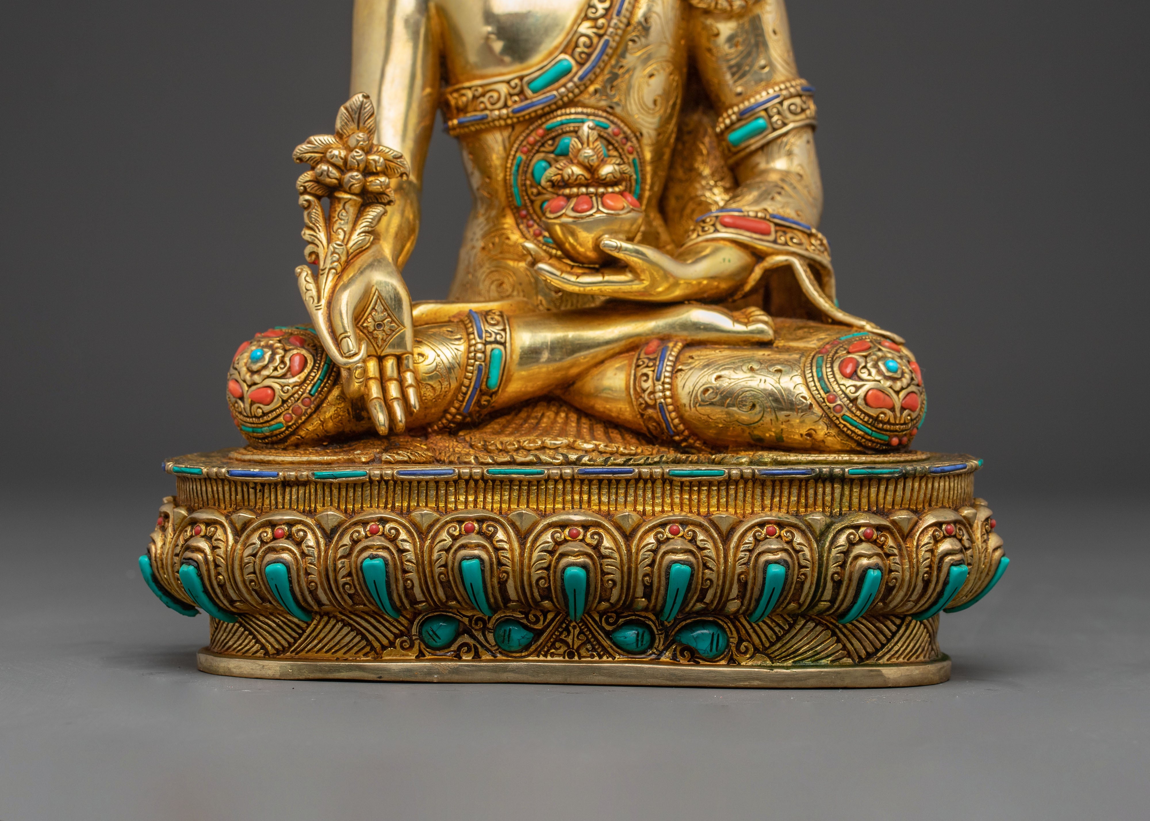 The Buddhist Healing Statue of Medicine Buddha | Nepali Handmade Icon