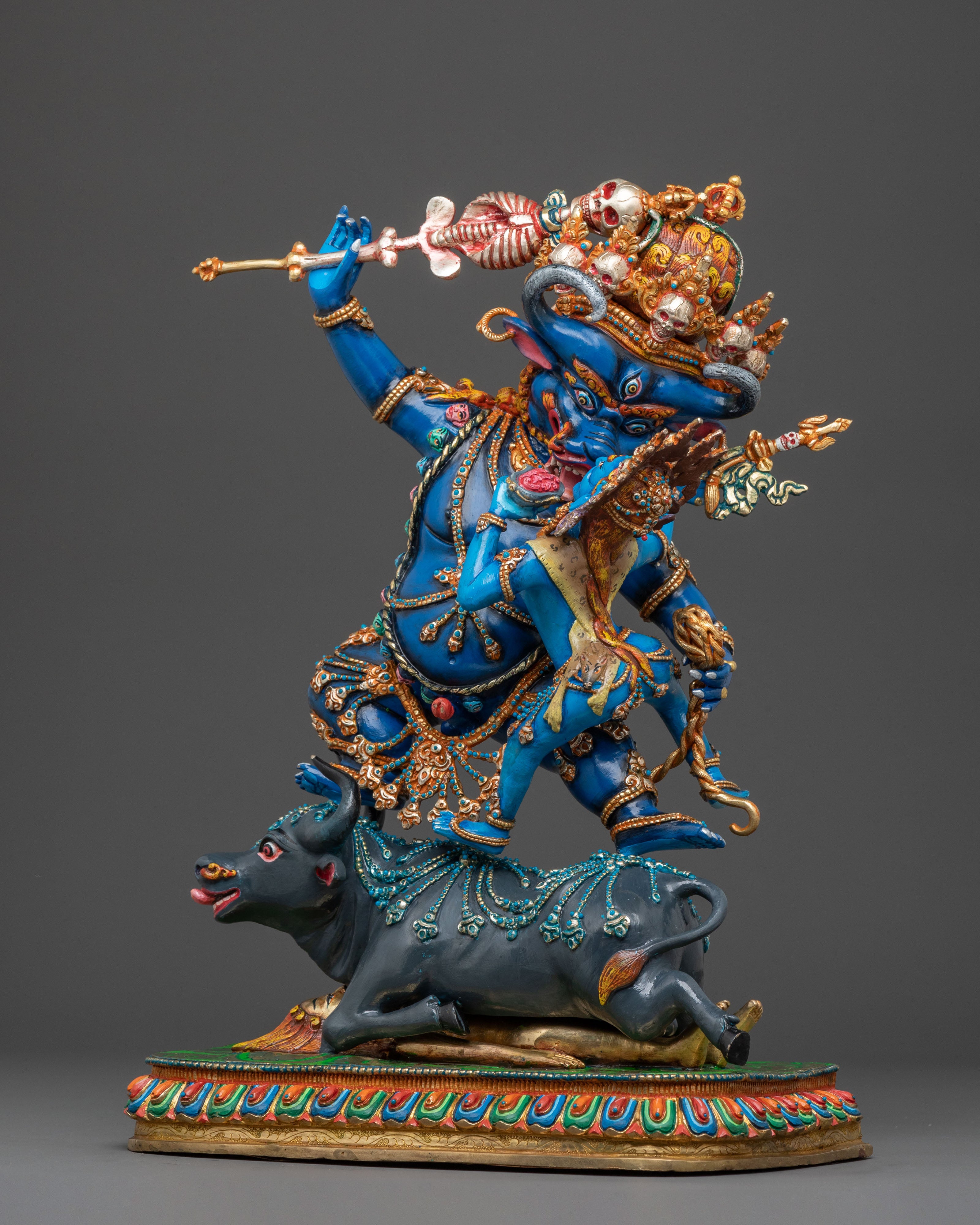 Yama Dharmaraja Sculpture with Copper Body