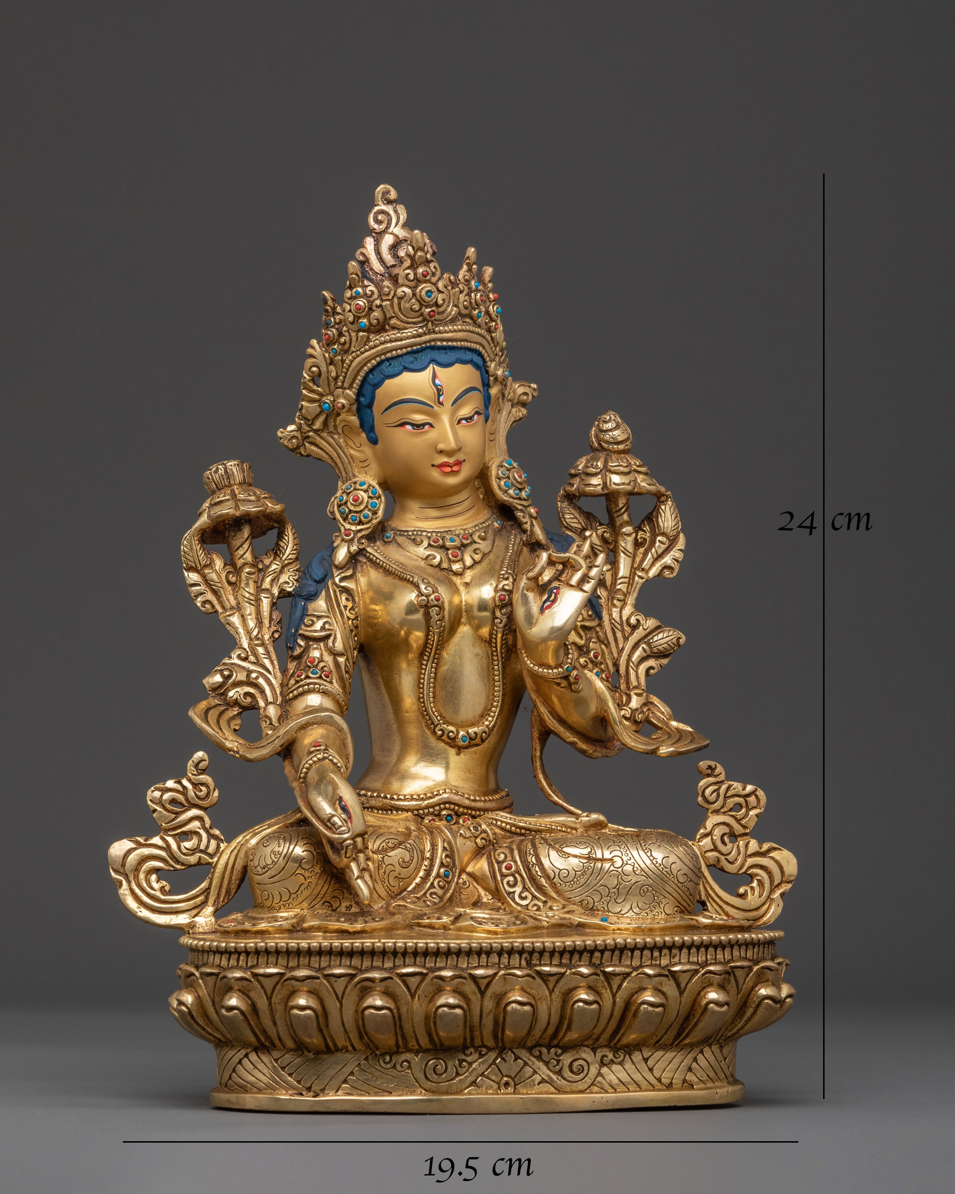 Handcrafted White Tara Sculpture | Protector Icon