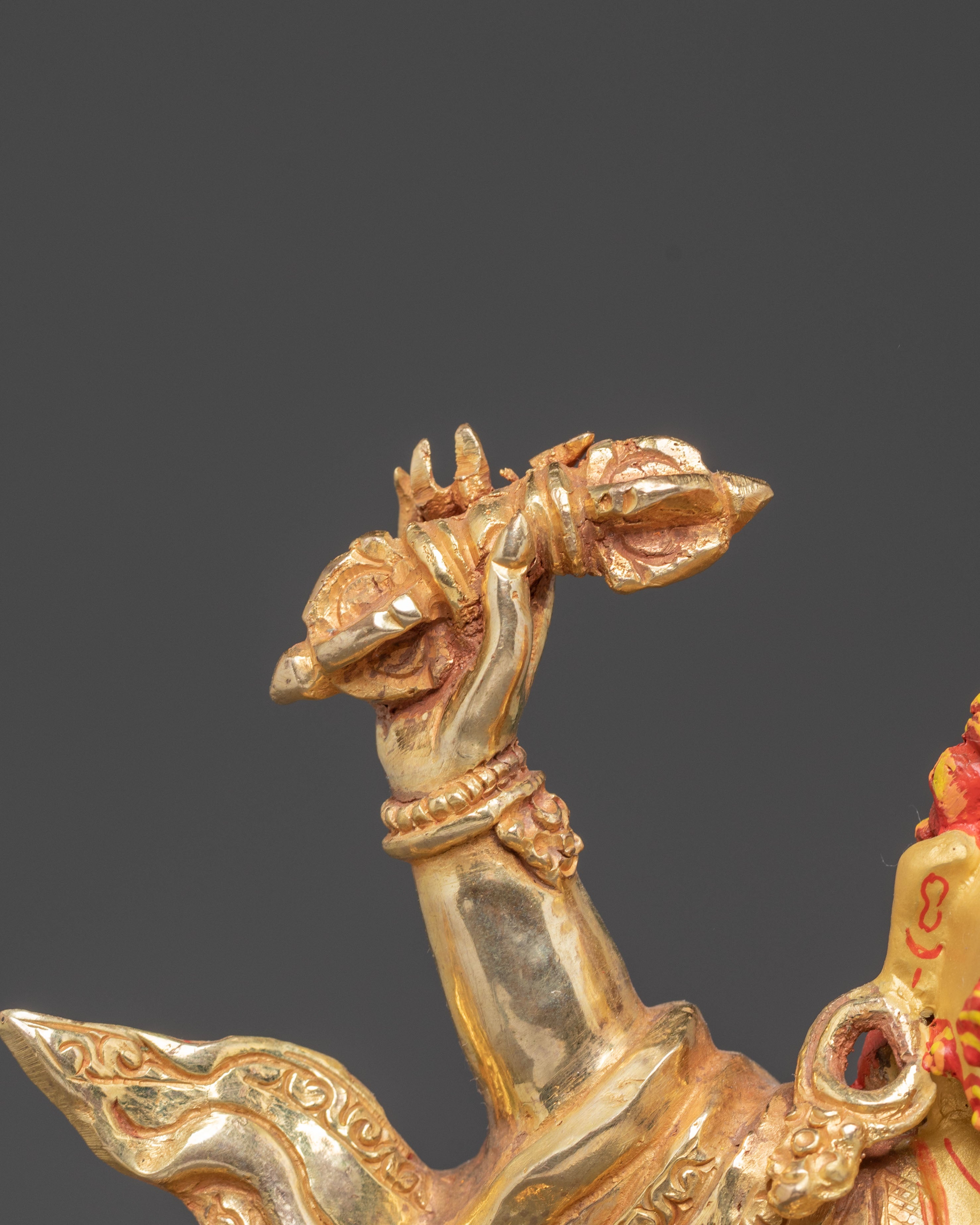 Handcrafted Dorje Drolo Golden Statue | Wrathful Manifestation of Padmasambhava