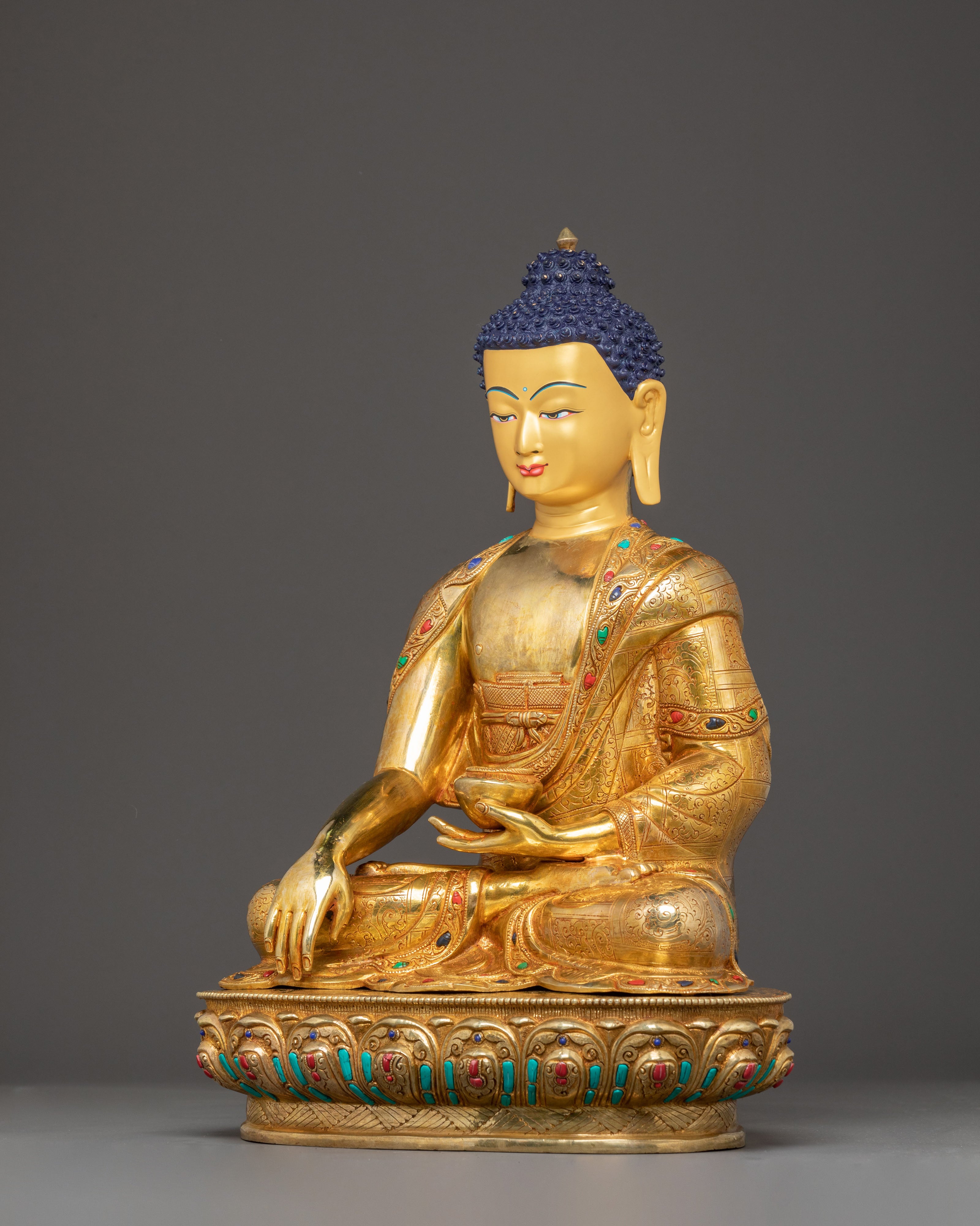 Buddha Shakyamuni 24K Gold-Gilded Statue | Radiant Enlightenment