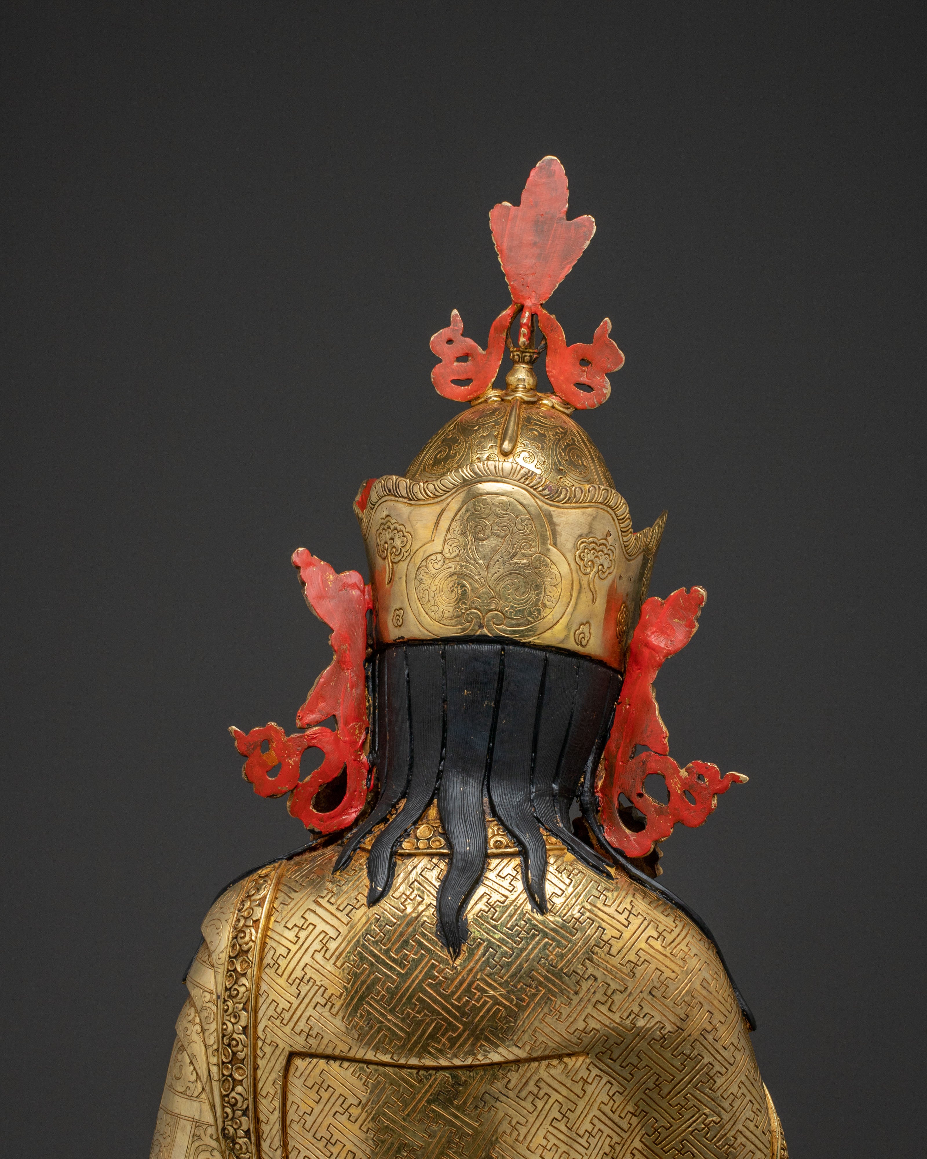 Exquisite 24K Gold Gilded Handcrafted Guru Rinpoche Spiritual Statue