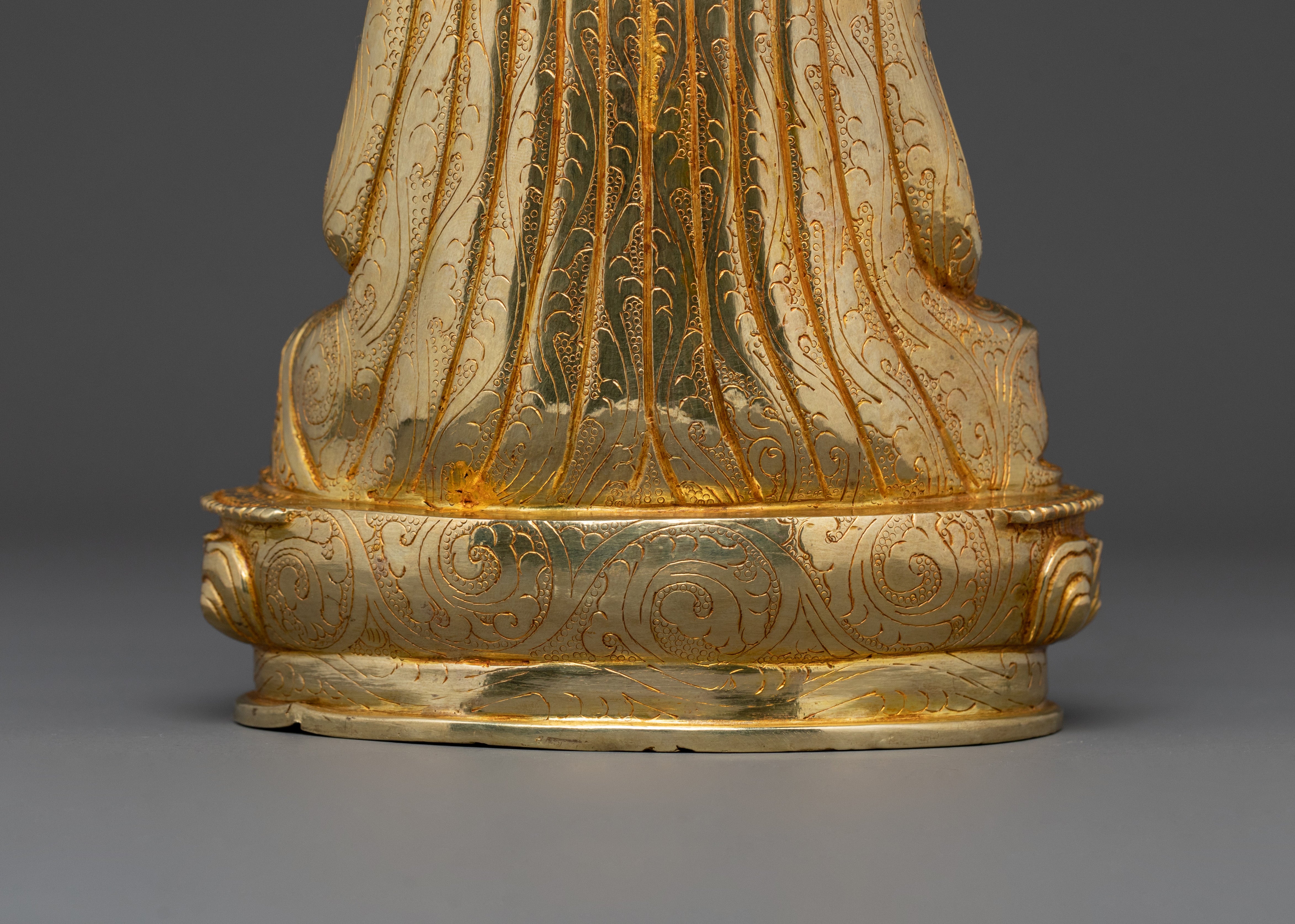Guru Shapdum Statue | 24K Gold Gilded Buddhist Master