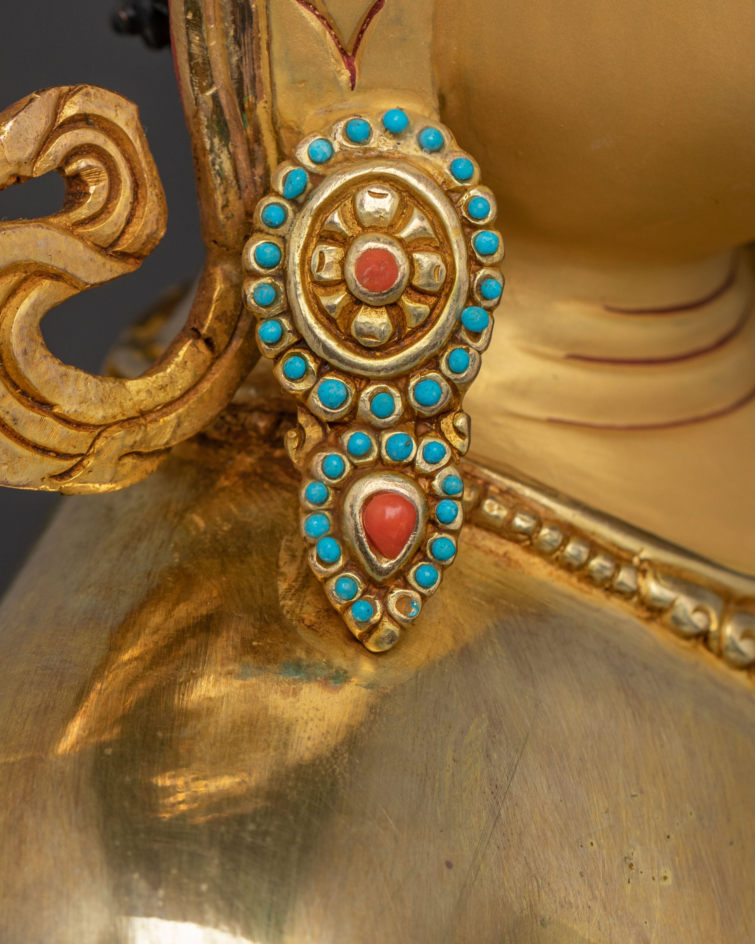 Crowned Mitrugpa Sacred Statue with 24K Gold Glided
