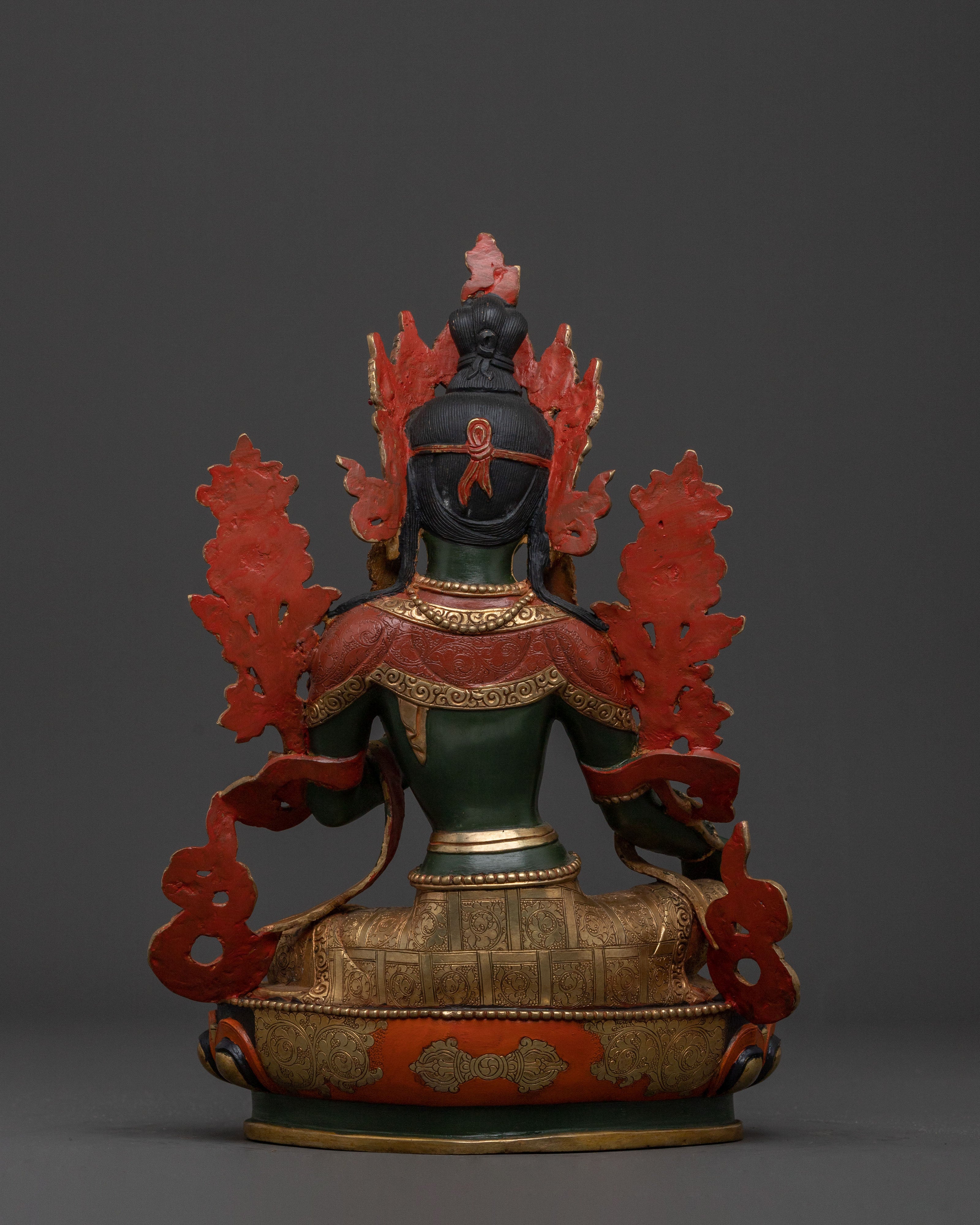 Mother Green Tara Statue | 24K Gold Gilded Figure