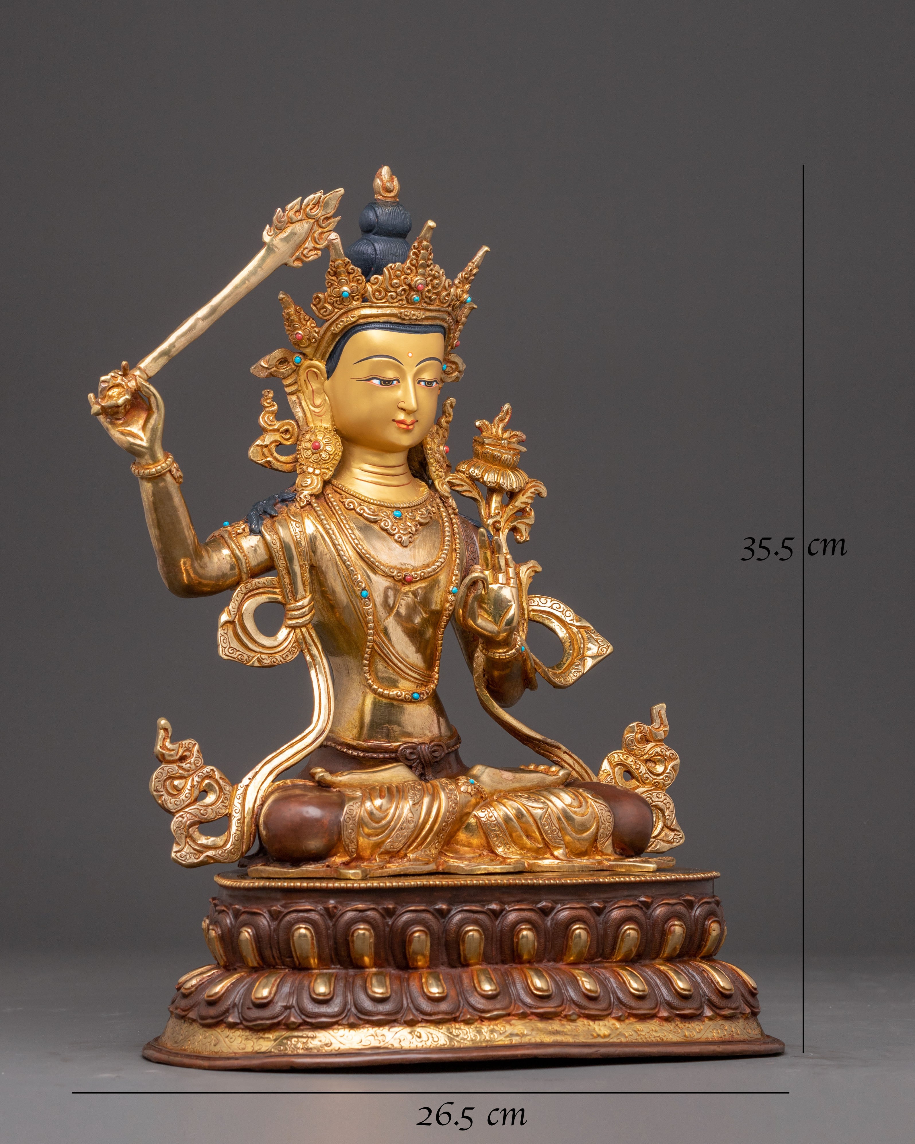 Manjushri Statue: Power and Wisdom Deity | Traditional Artwork