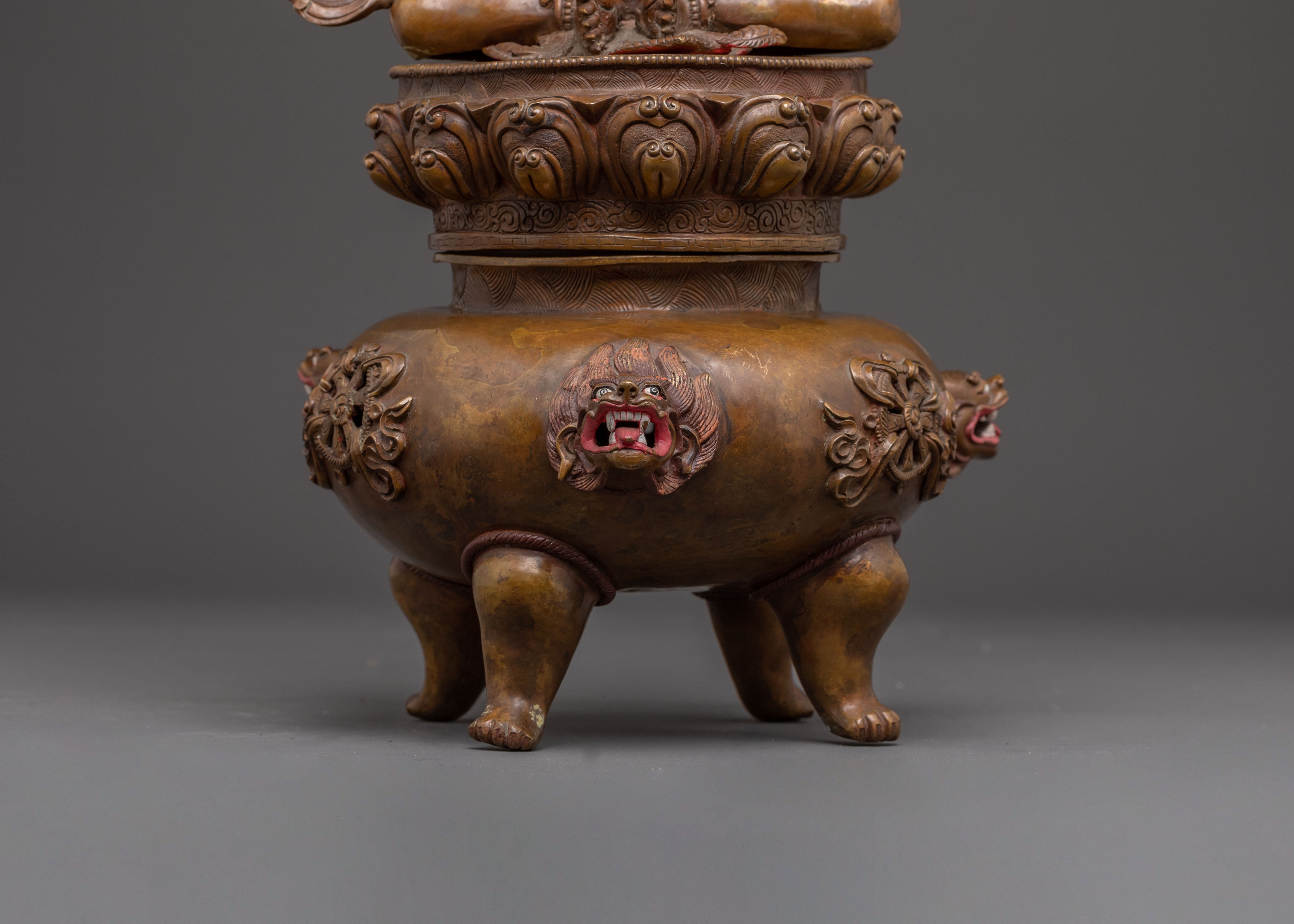 Handmade Vajradaka Oxidized Copper Statue – Antique Finish Masterpiece