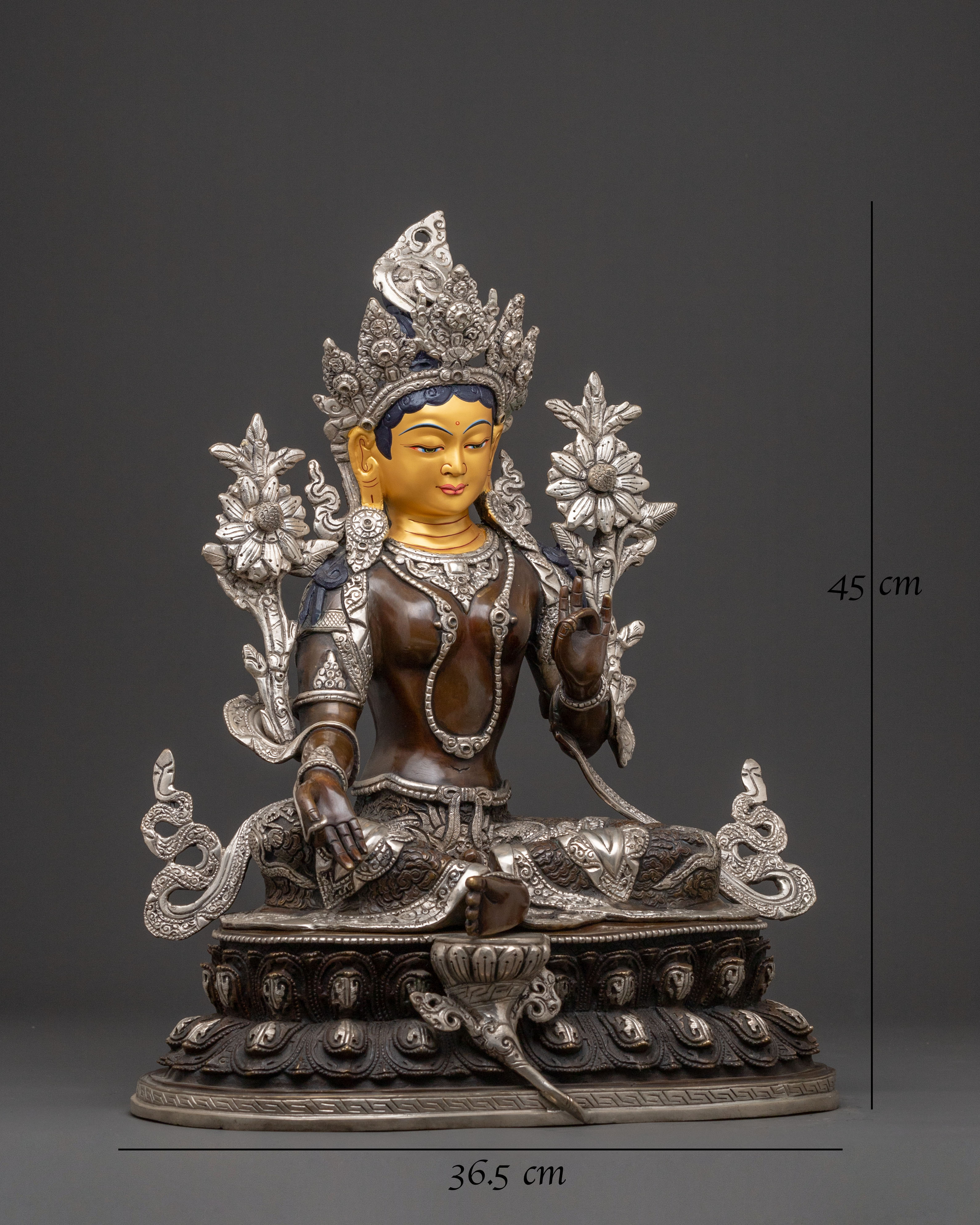 Mother Shyama Tara Divine Statue – Handcrafted Gilded Copper Art