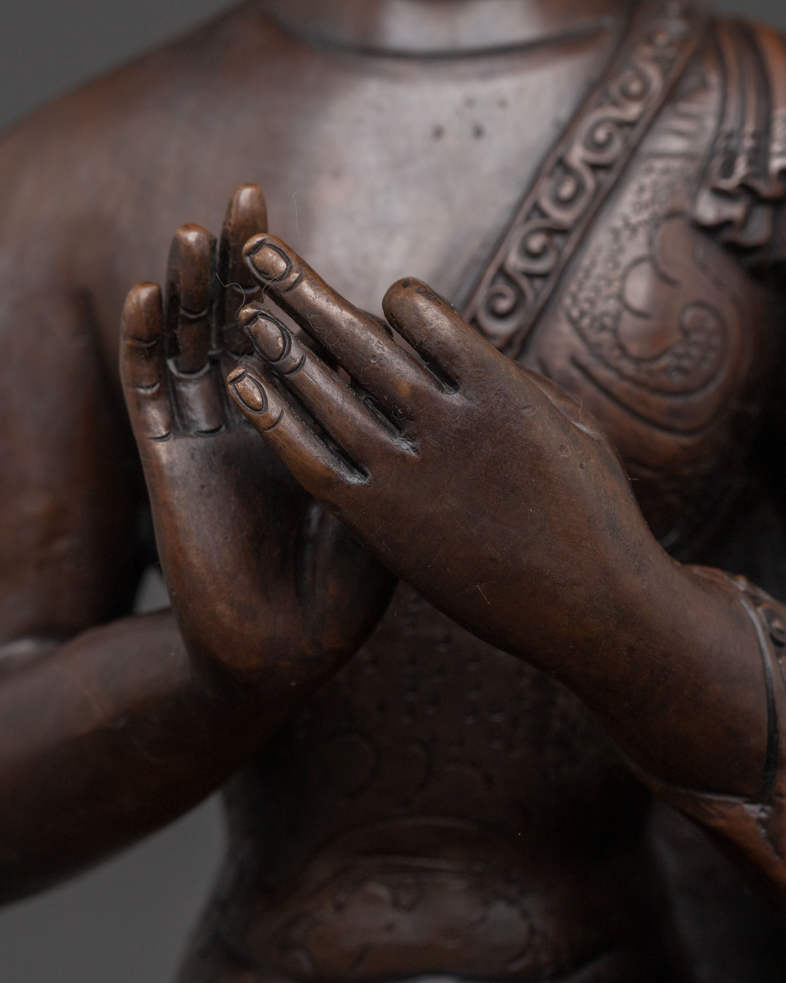 Vairocana Oxidized Copper Statue | Symbol of Wisdom and Purity