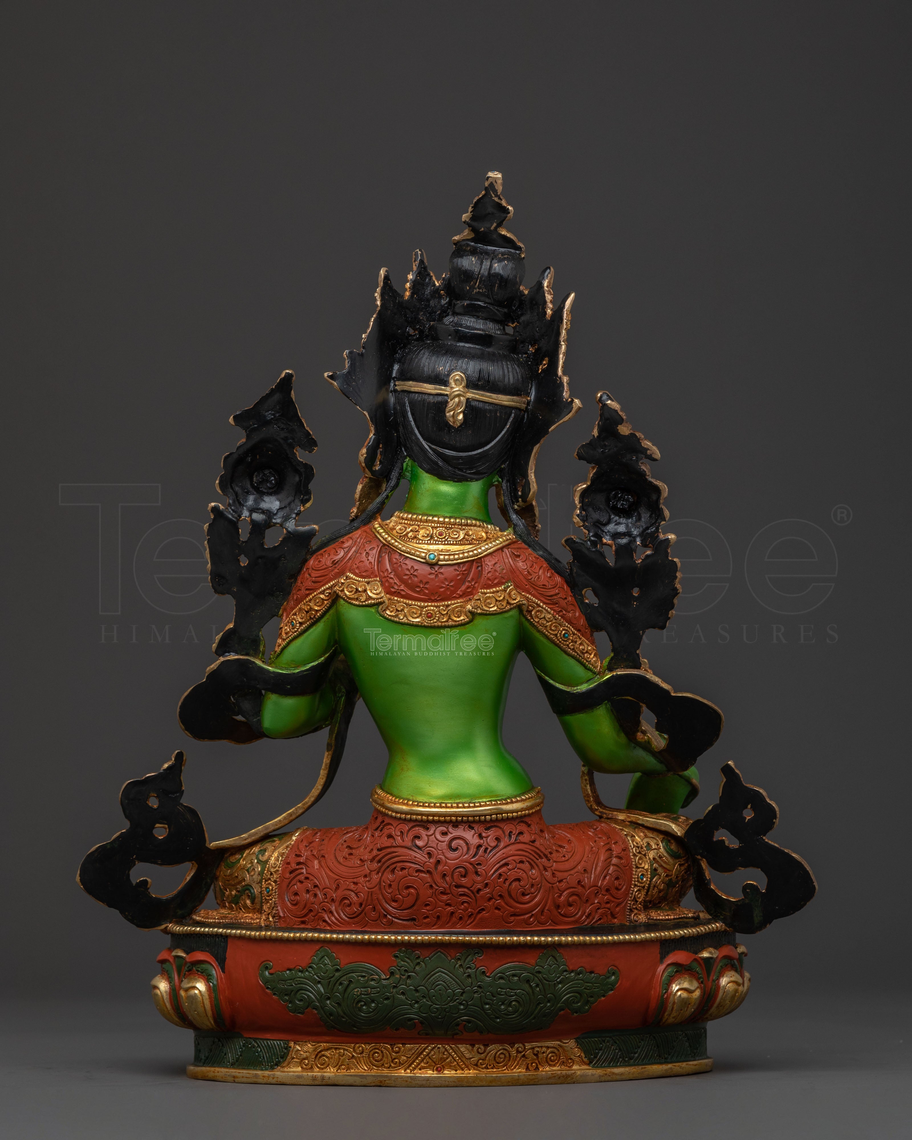 Mother Green Tara Statue | Lotus Seated Guardian