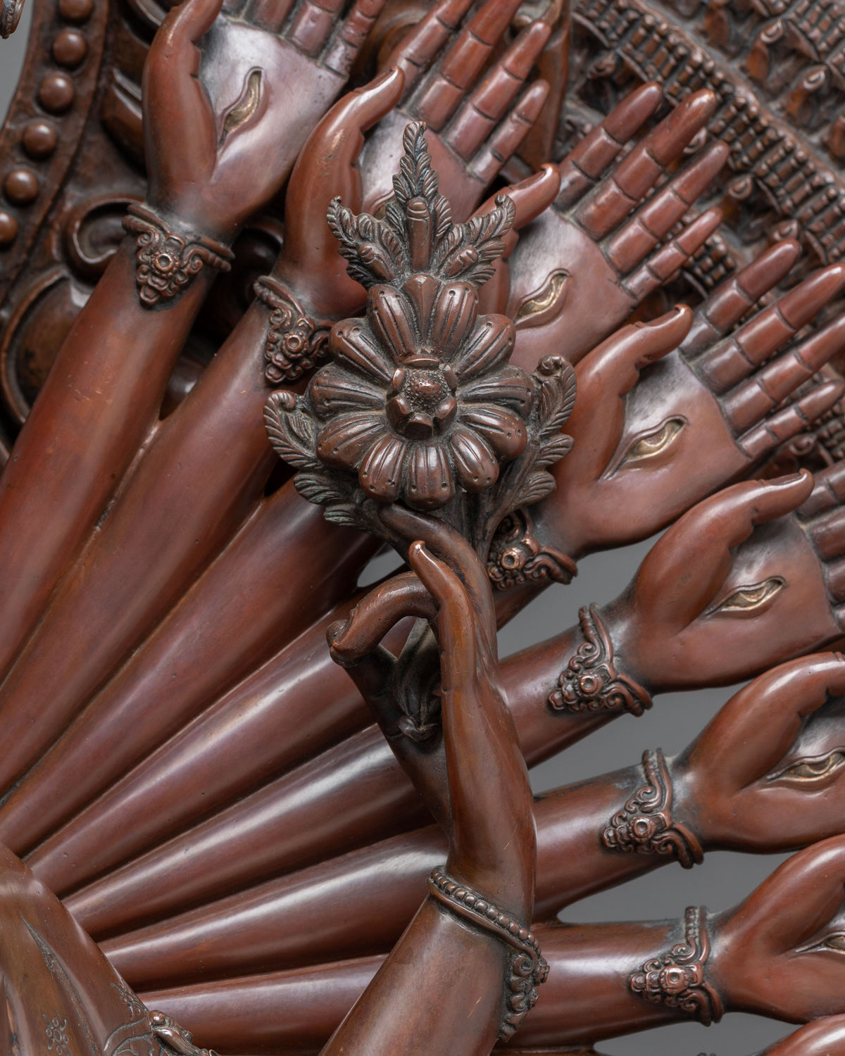 1000 Armed Chenrezig Oxidized Sculpture