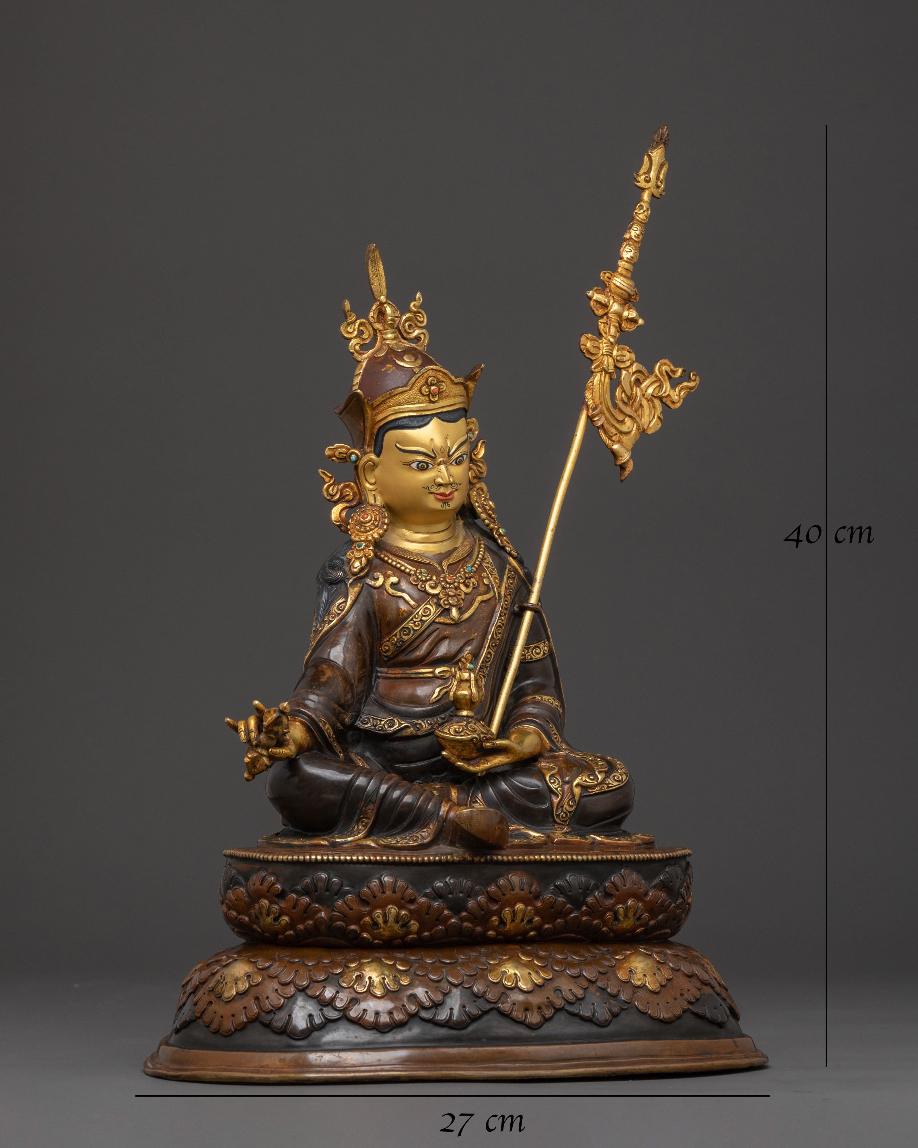 Guru Rinpoche Statue | 24K Gold Gilded Teacher Icon