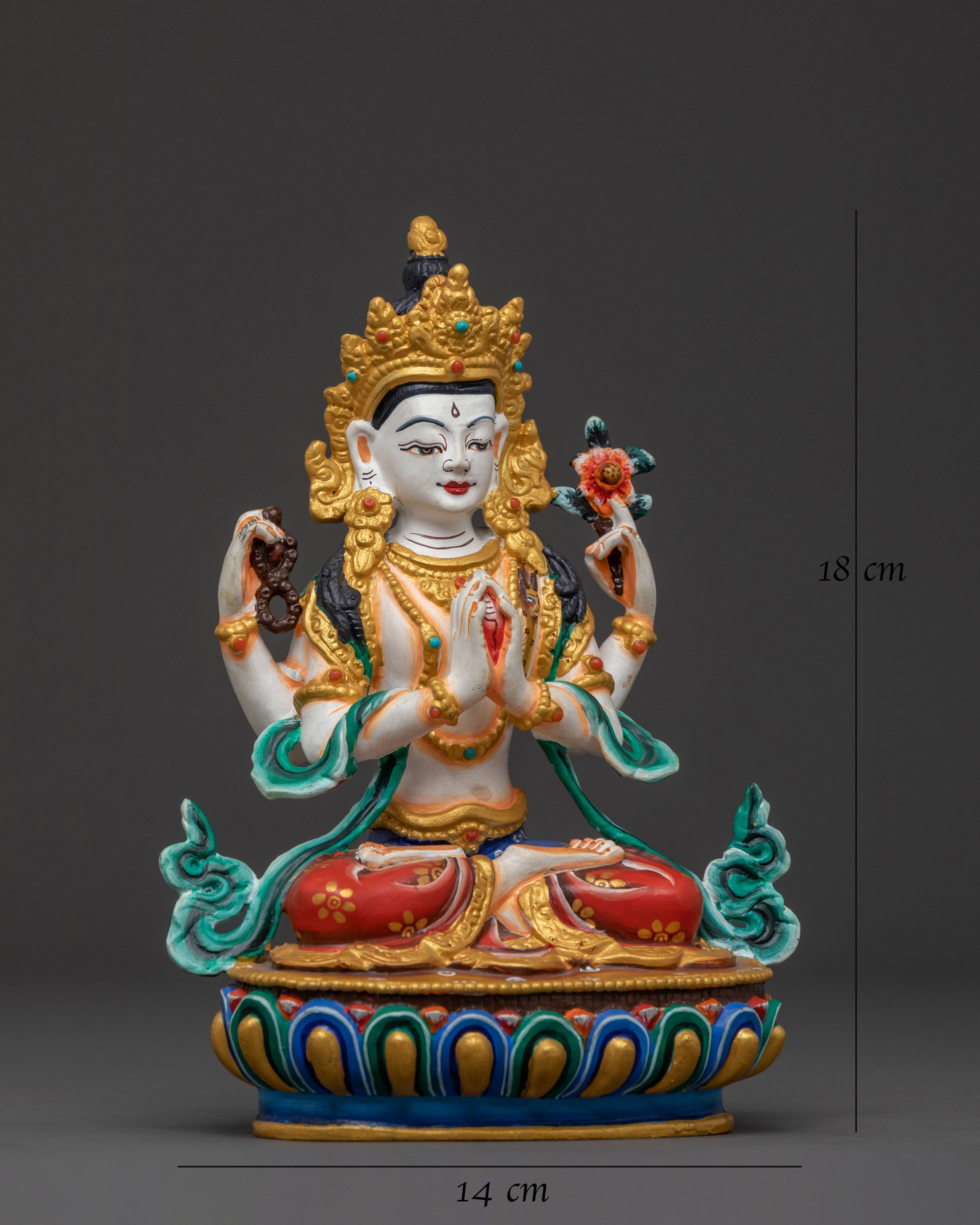 Chenrezig Meditational Statue – Handcrafted Devotion