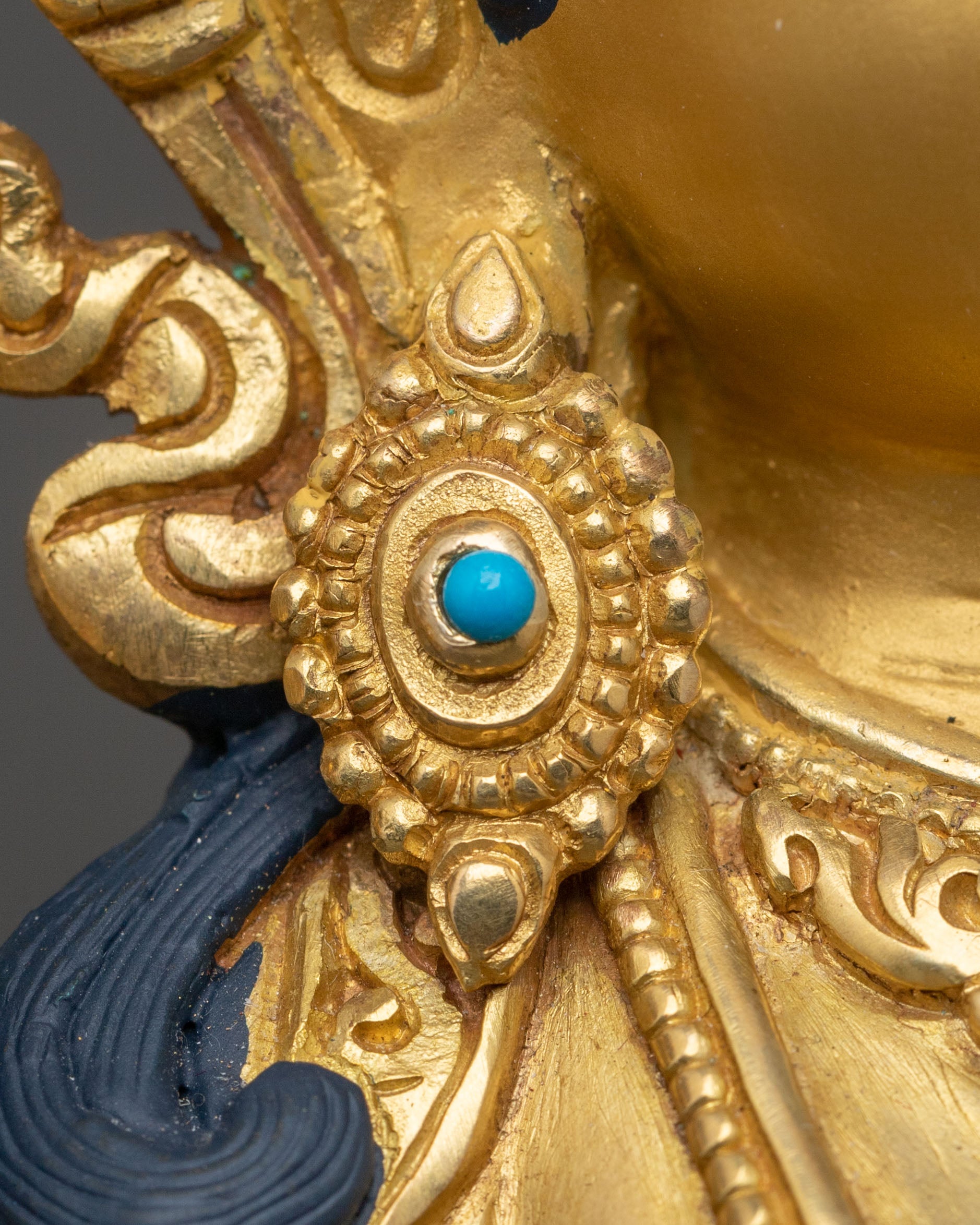 Tibetan Goddess | White Tara Sculpture Gilded in 24K Gold