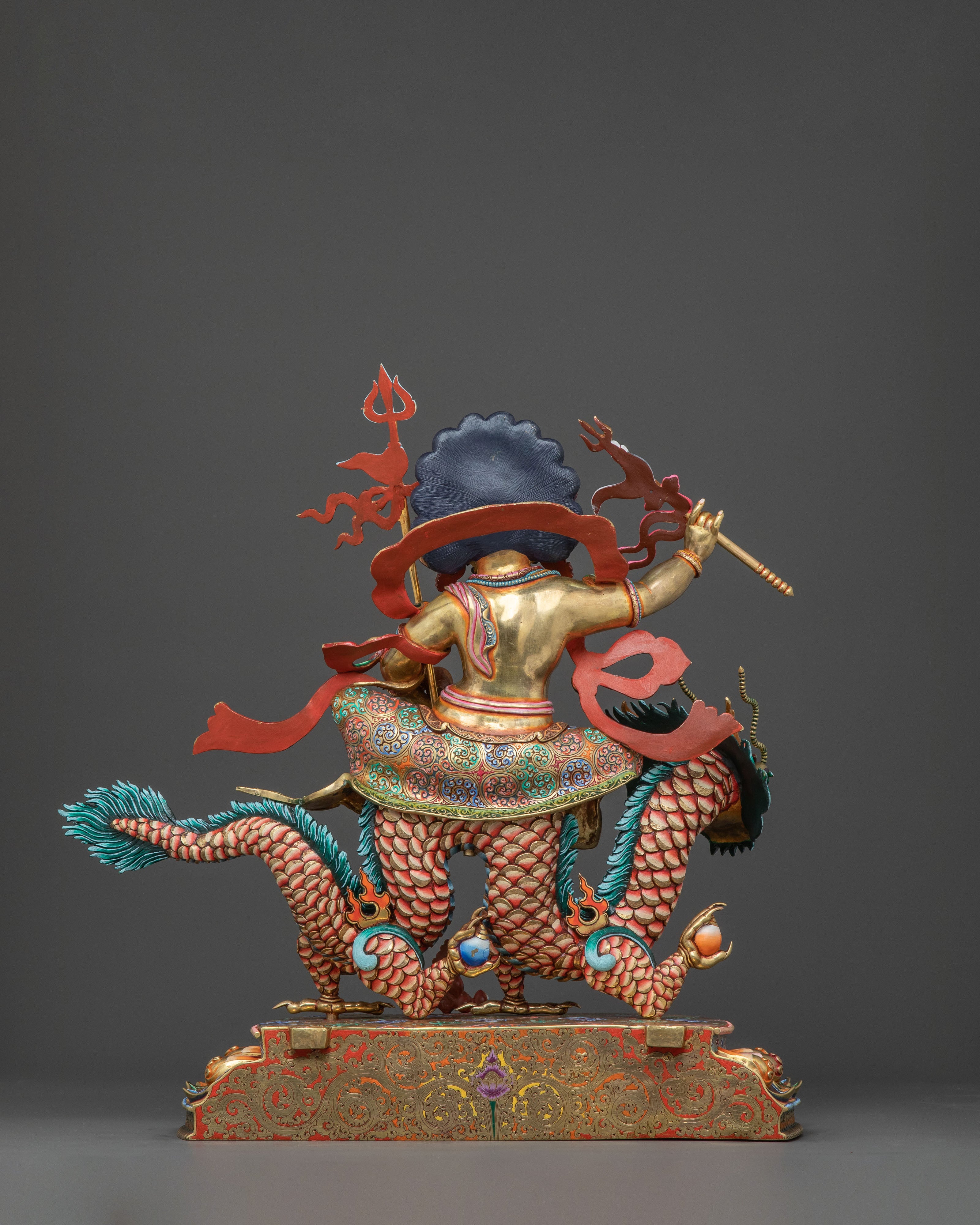 White Dzambhala Prosperity Statue | 24k Gold Glided