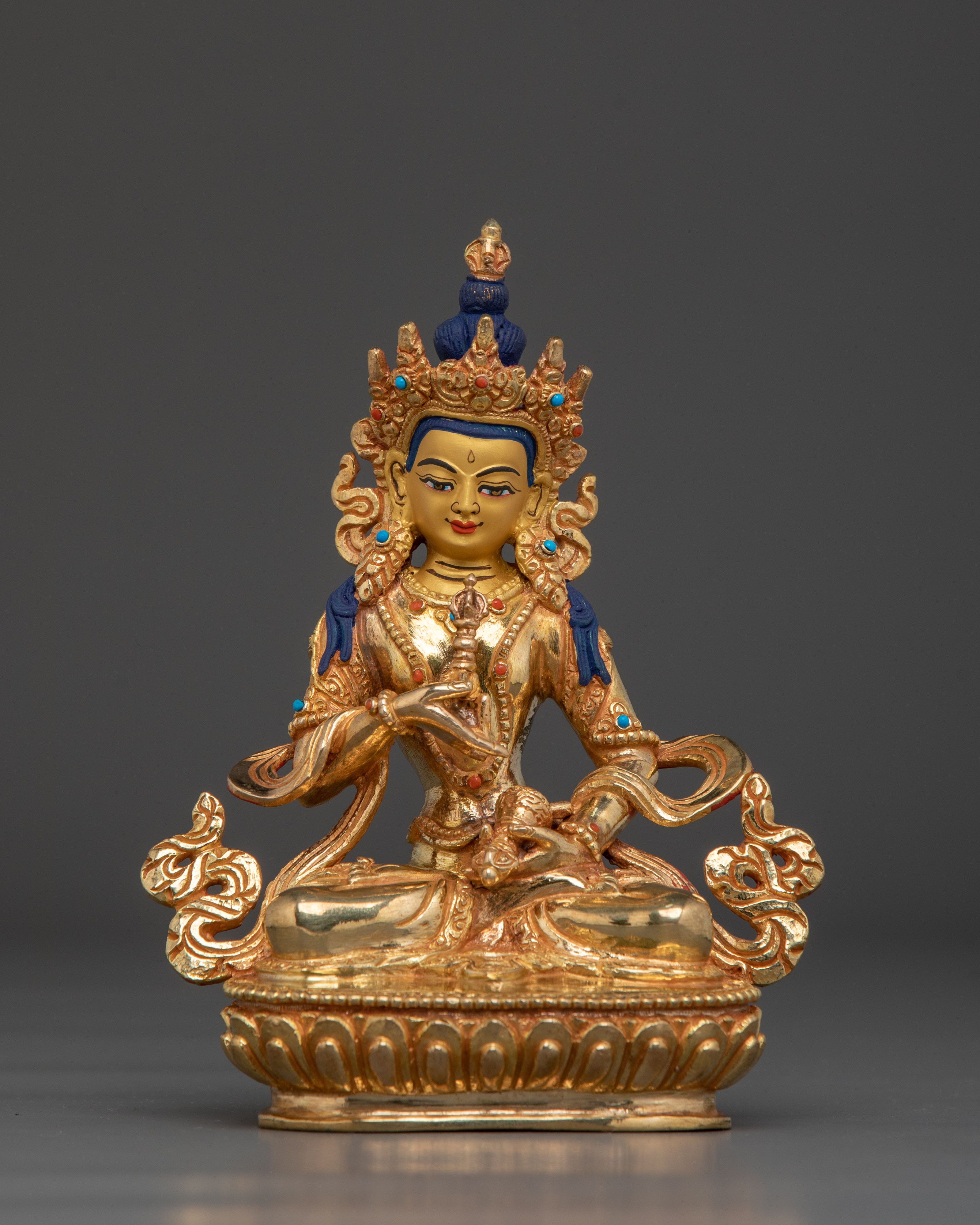 Vajrasattva Traditionally Hand Carved Statue : Altar Decor