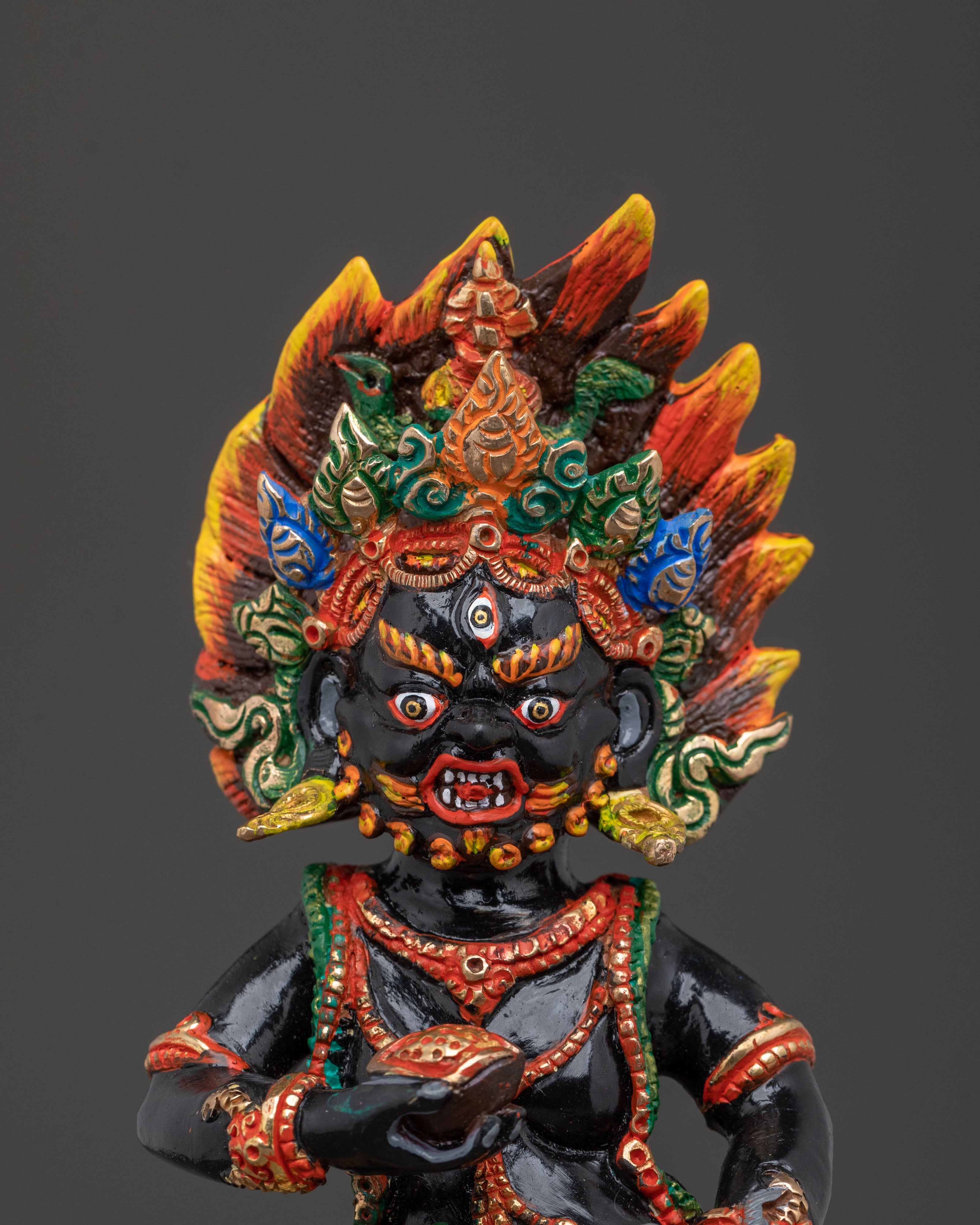 Black Dzambhala Divine Figurine | Wealth Deity of Prosperity