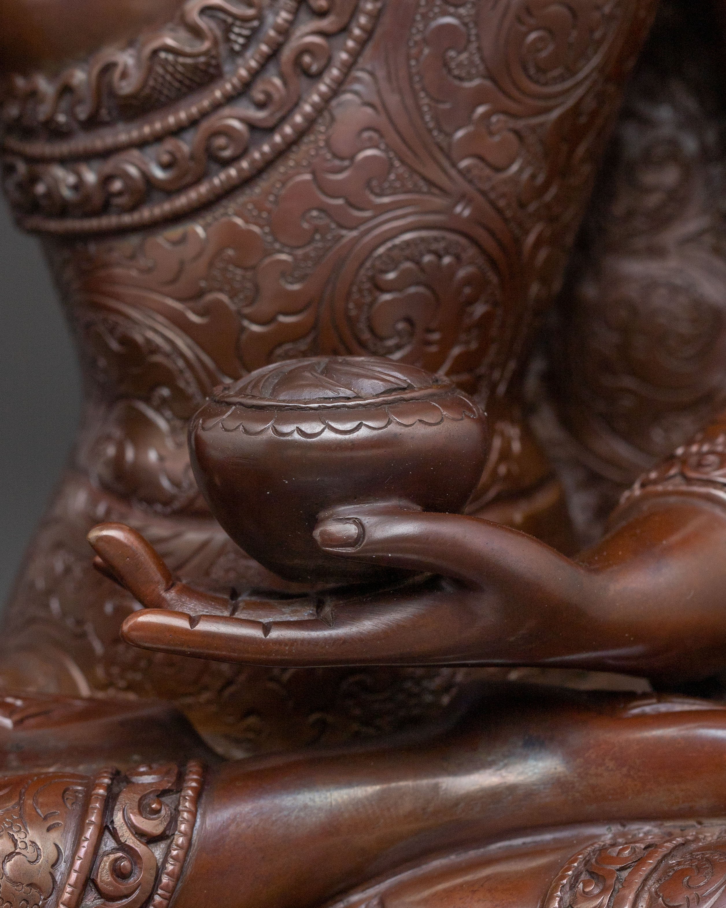 Tibetan Three Buddhas Statue Set – Oxidized Copper Serenity