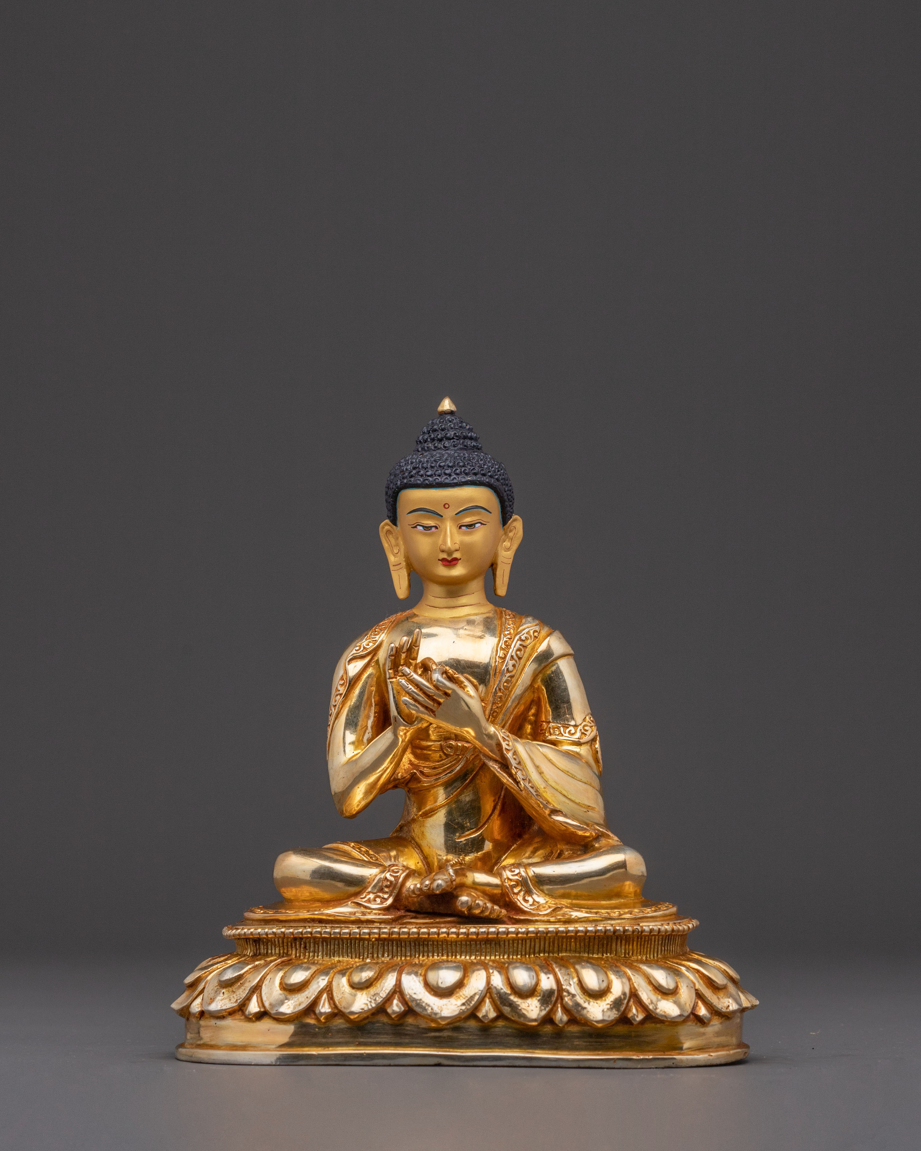 Buddhist Master Nagarjuna Copper Statue – Gilded Serenity