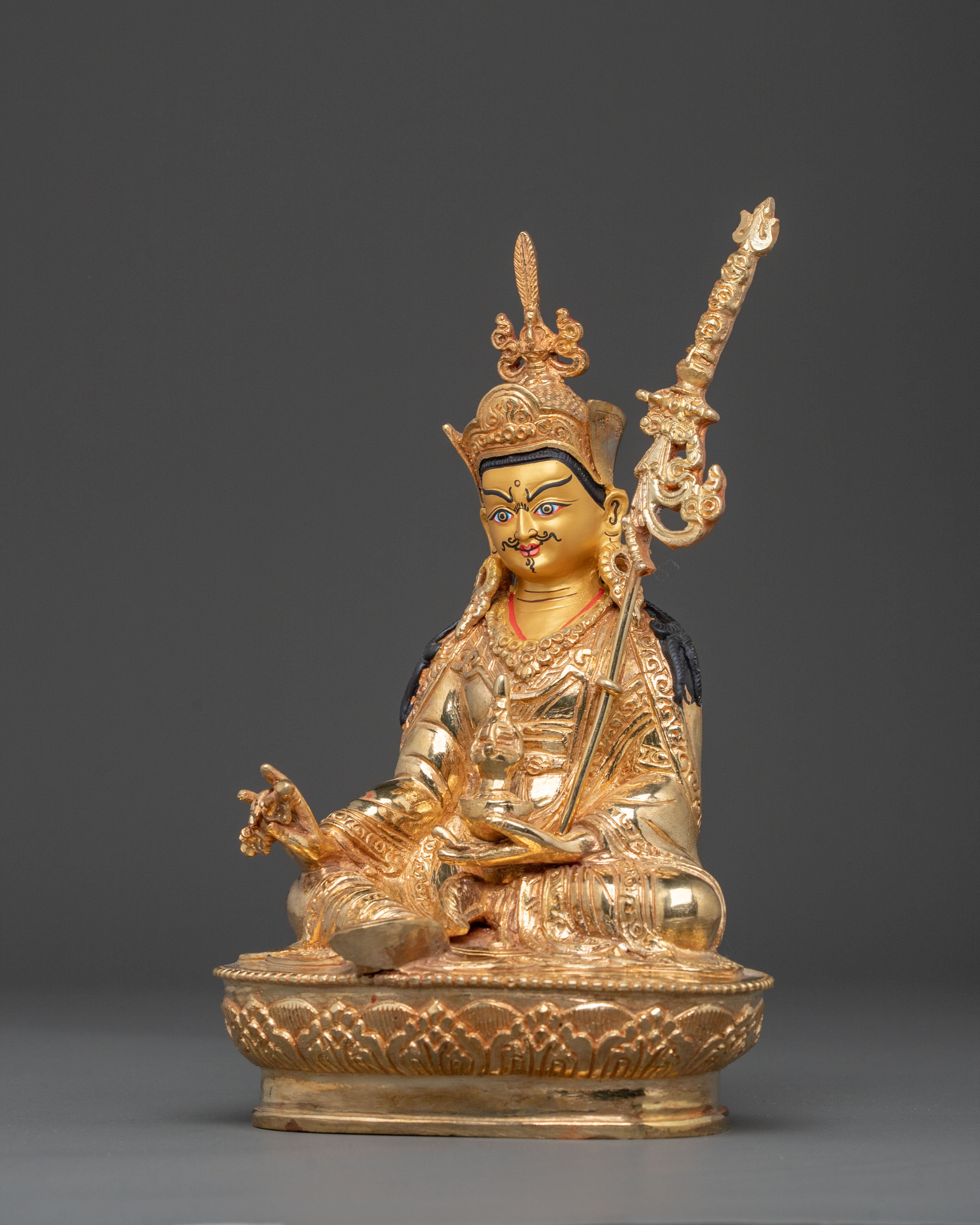 Guru Rinpoche: 24k Gold Gilded Enlightened Statue