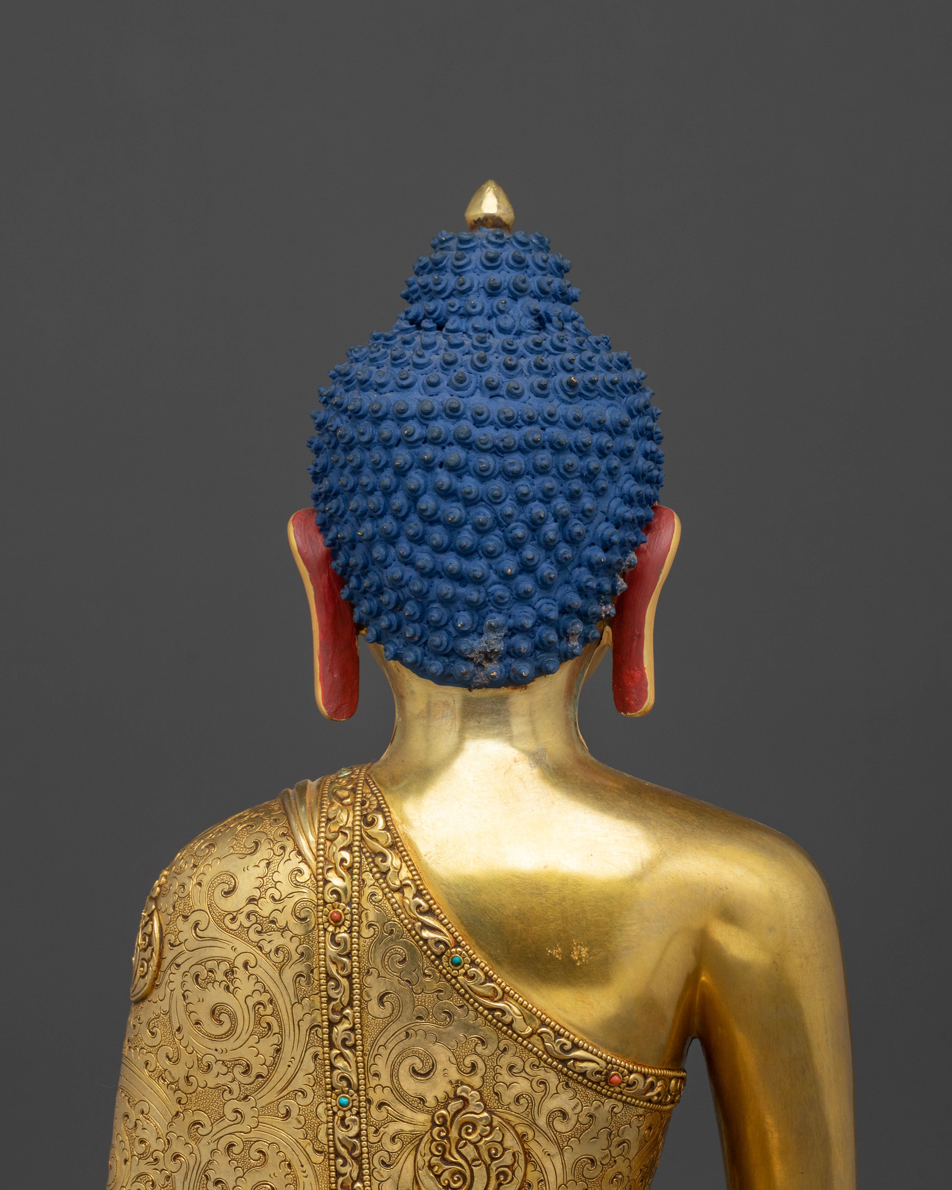 Shakyamuni Buddha Fire Gold Gilded Figurine | Home Decor