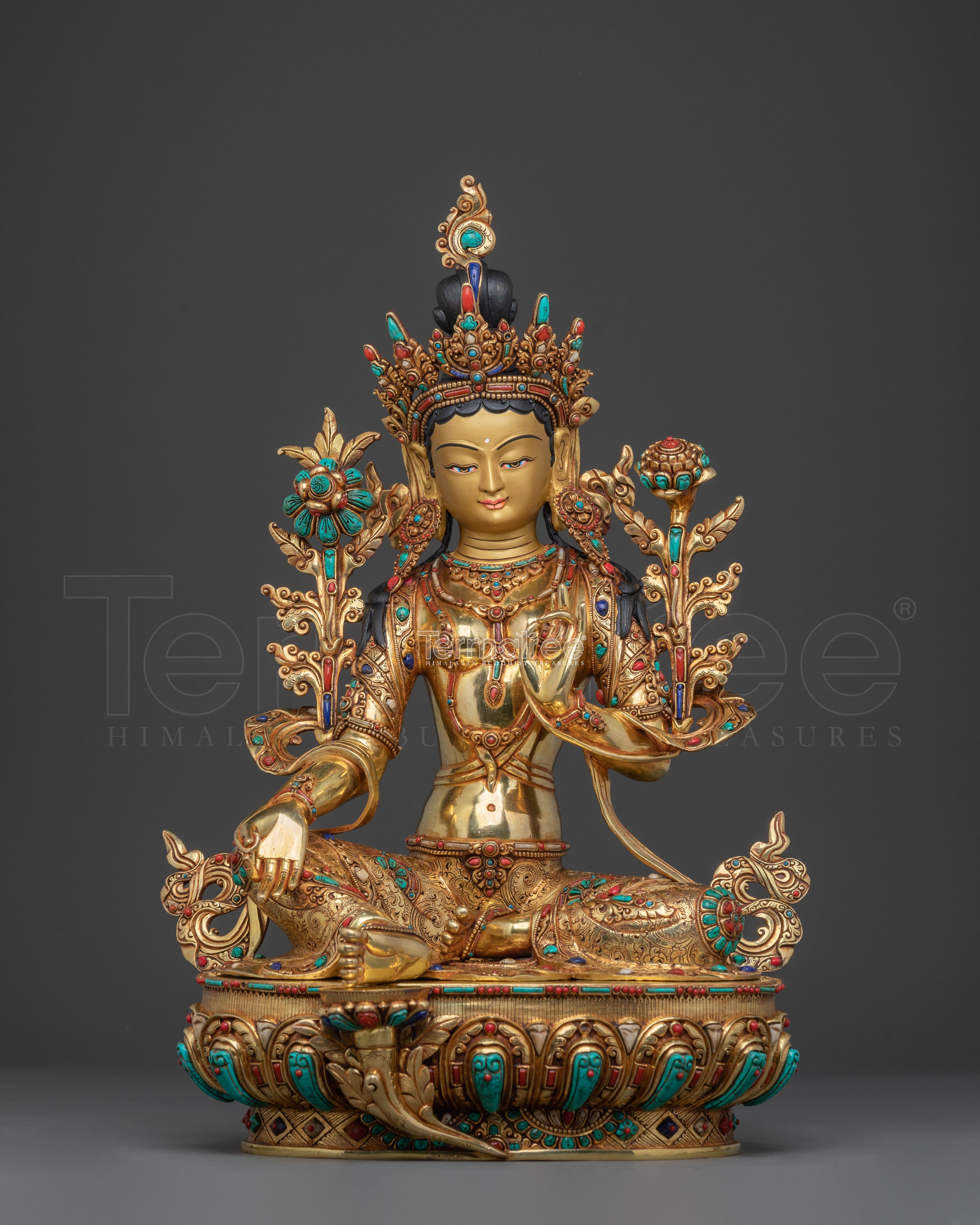 Goddess Green Tara Statue | Meditation Altar Decor