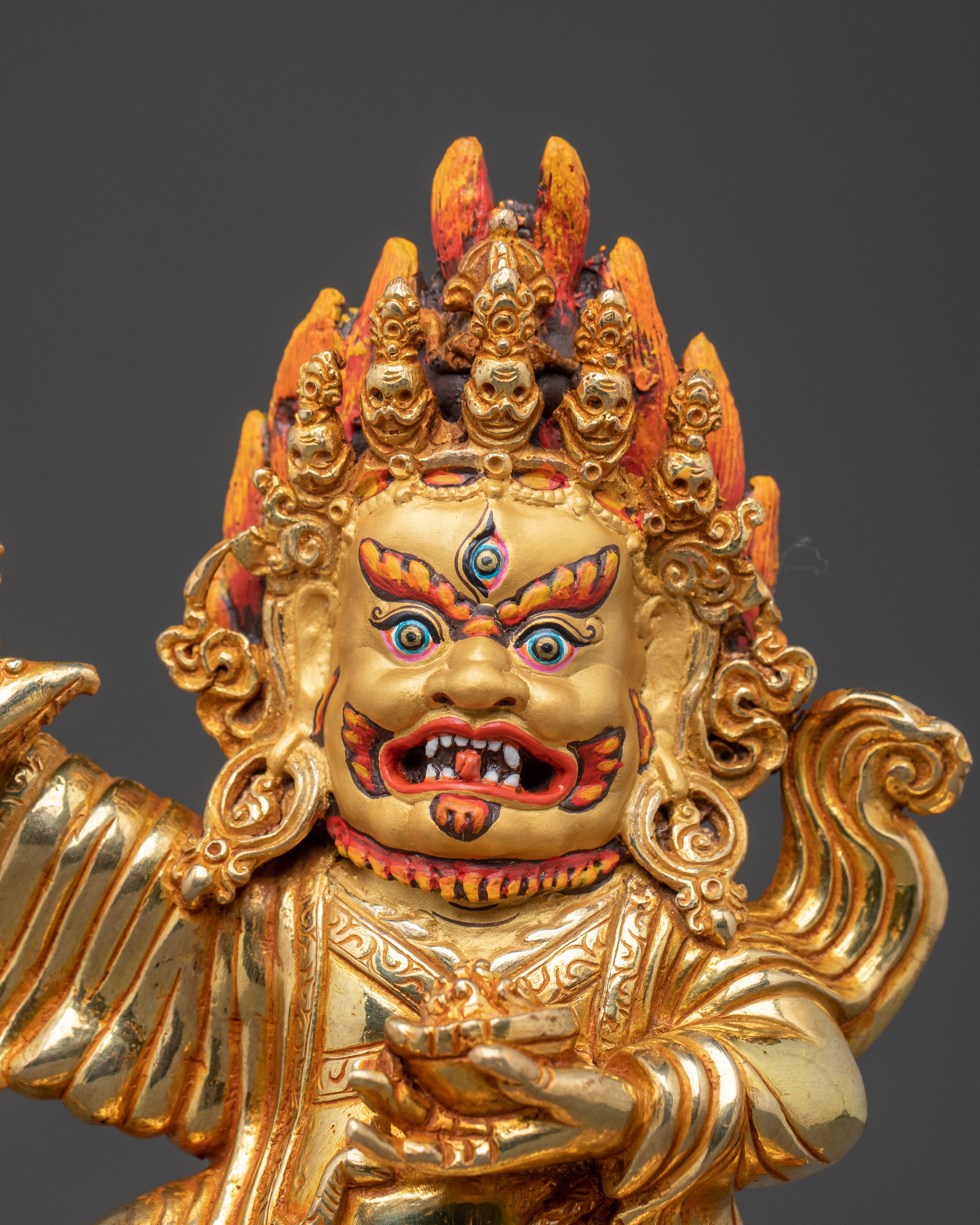 Mahakala Bernagchen Statue | Gilded Copper Art