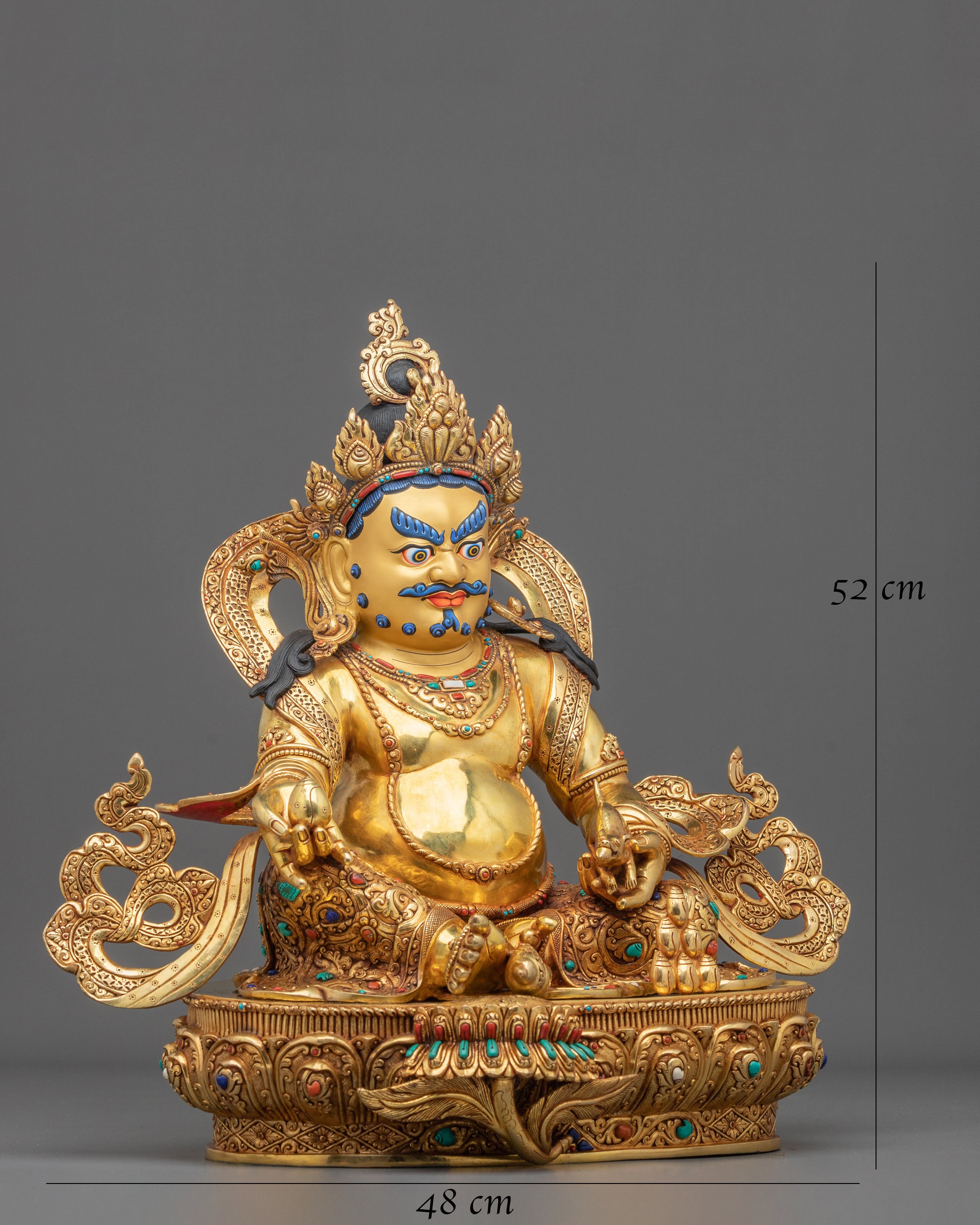 Dzambhala 24K Gold-Coated Statue | Nepalese Craftsmanship