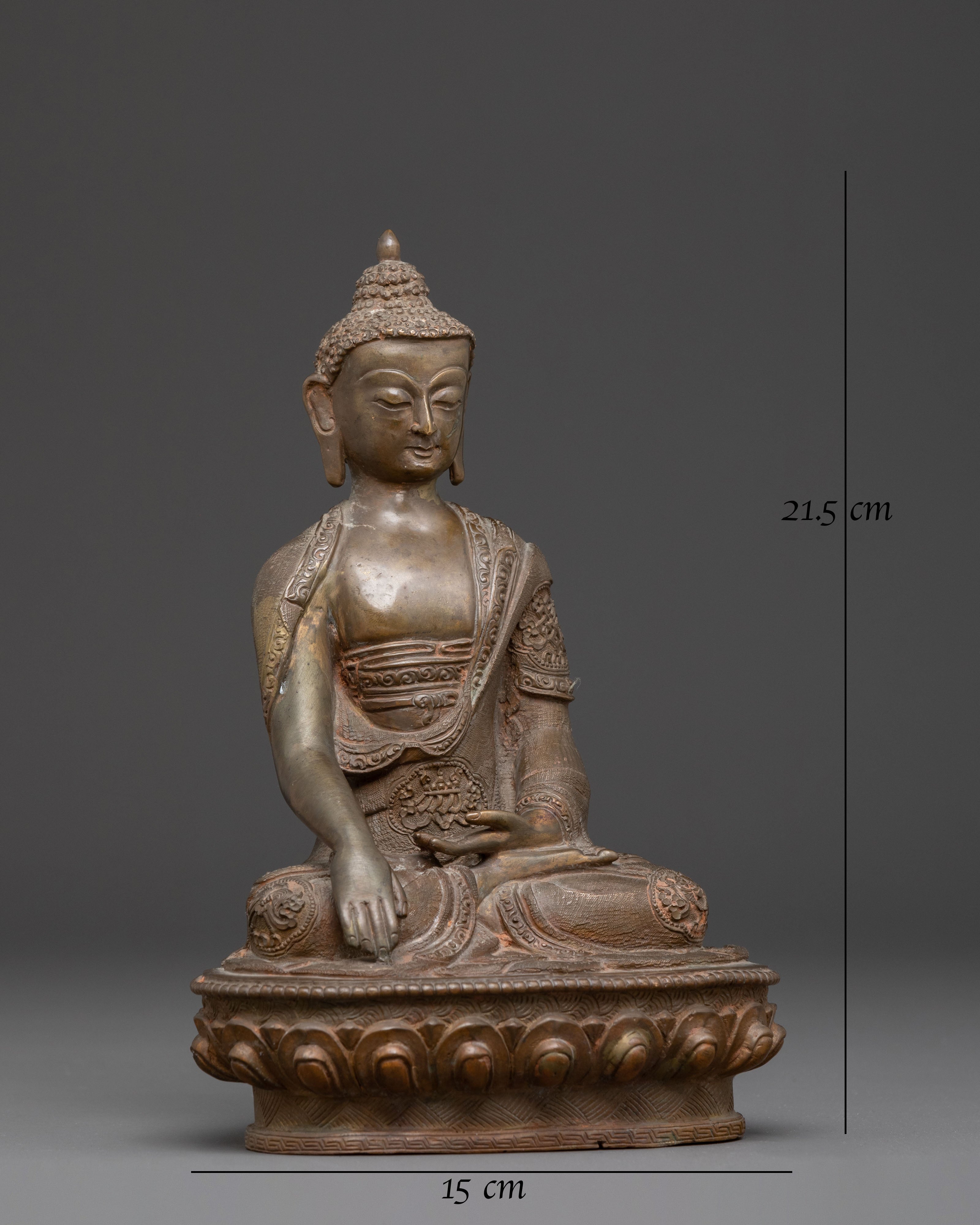 Handcrafted Gautam Buddha Oxidized Copper Statue – Antique Finish