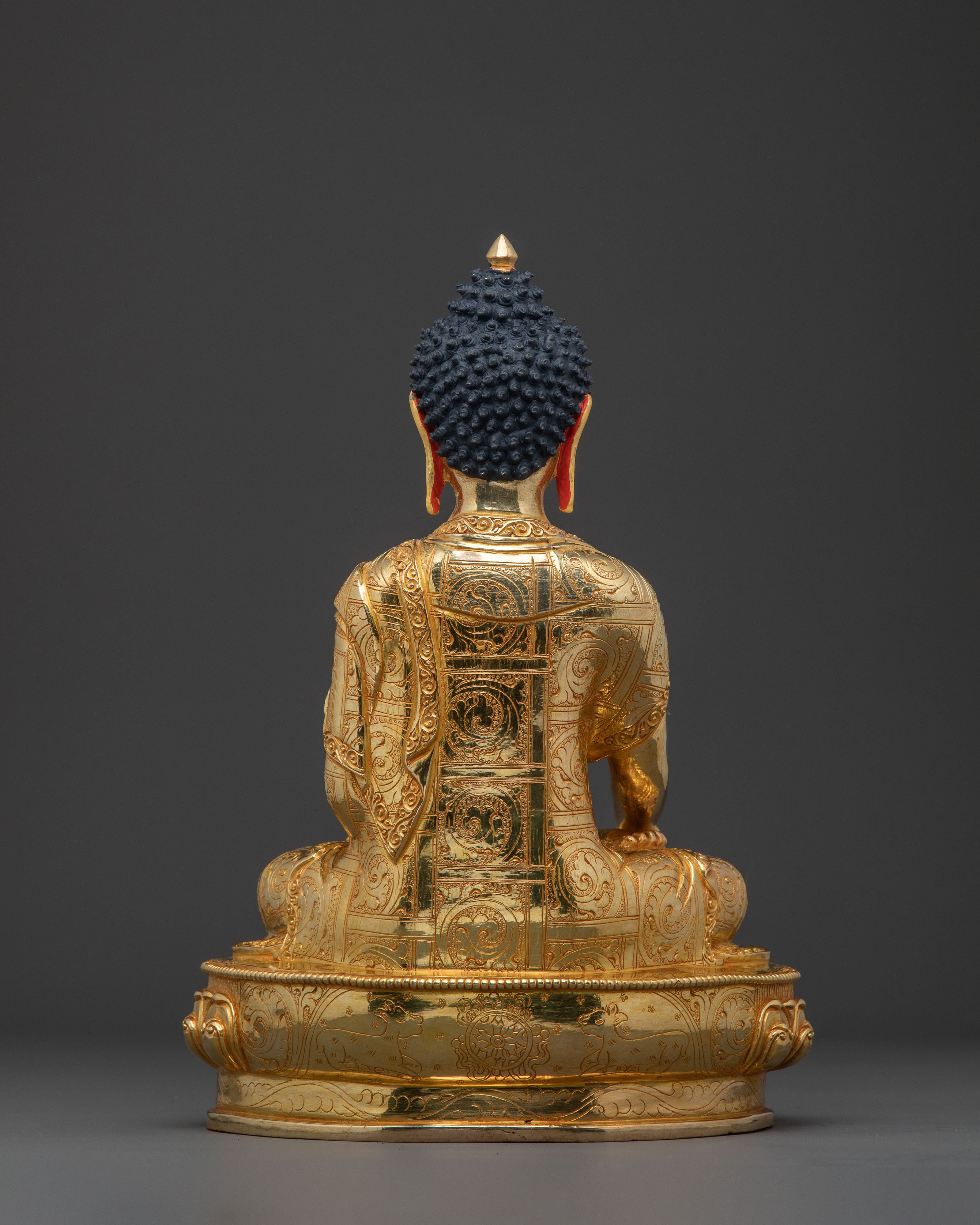 Serene 24K Gold Gilded Meditation Buddha Shakyamuni Sculpture