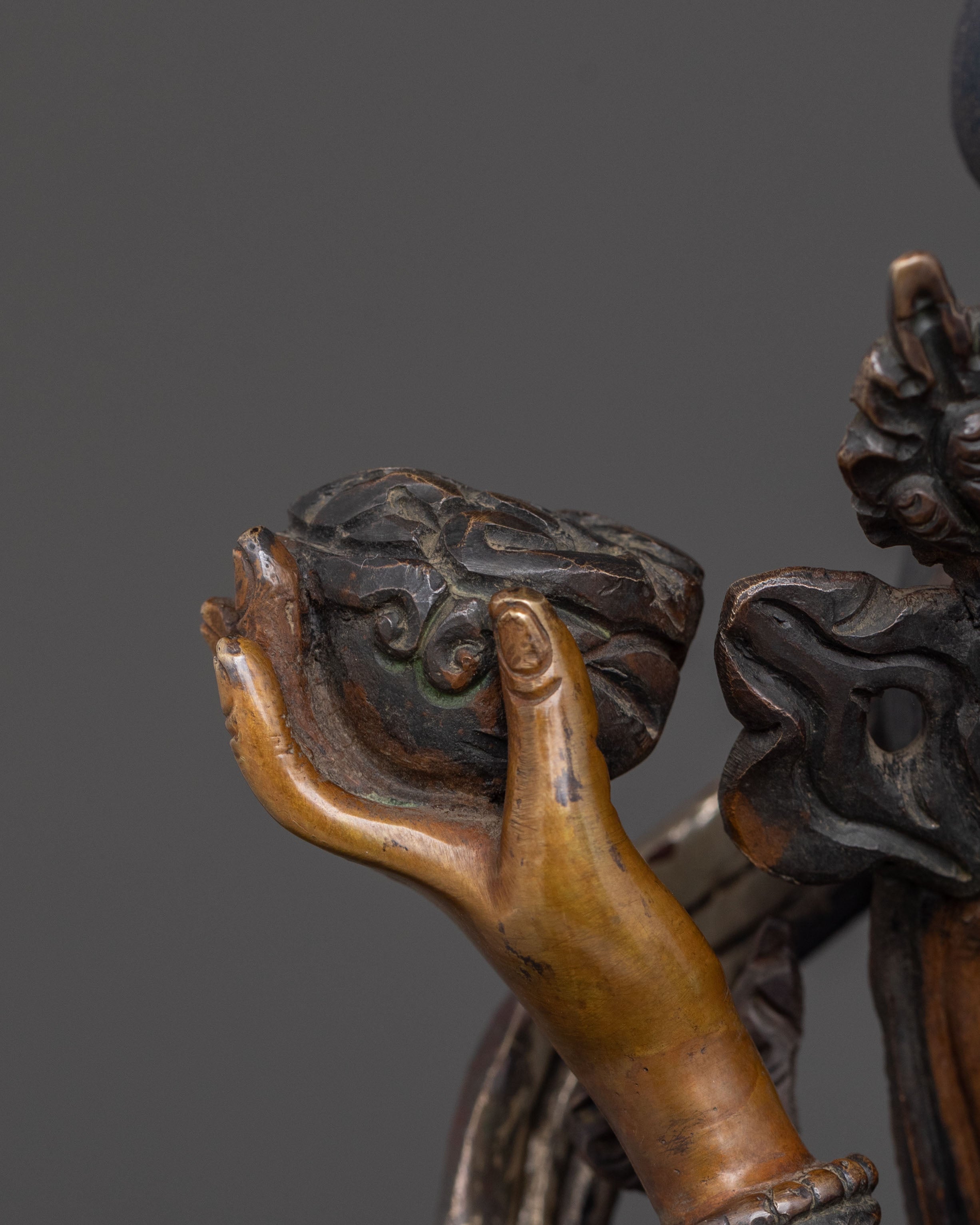 Handcrafted Green Dzambhala Spiritual Statue