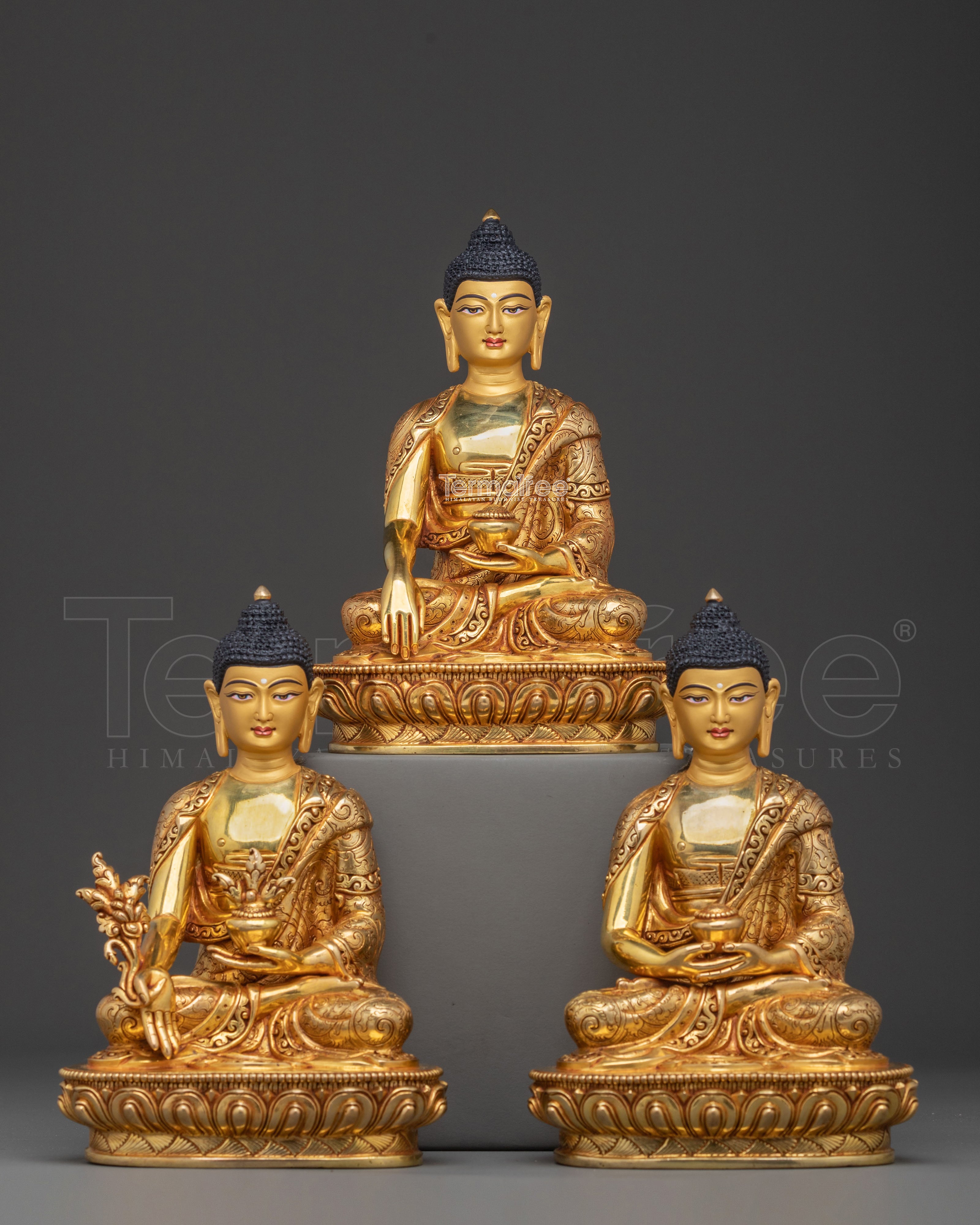 Three Buddhas Spiritual Statue Set