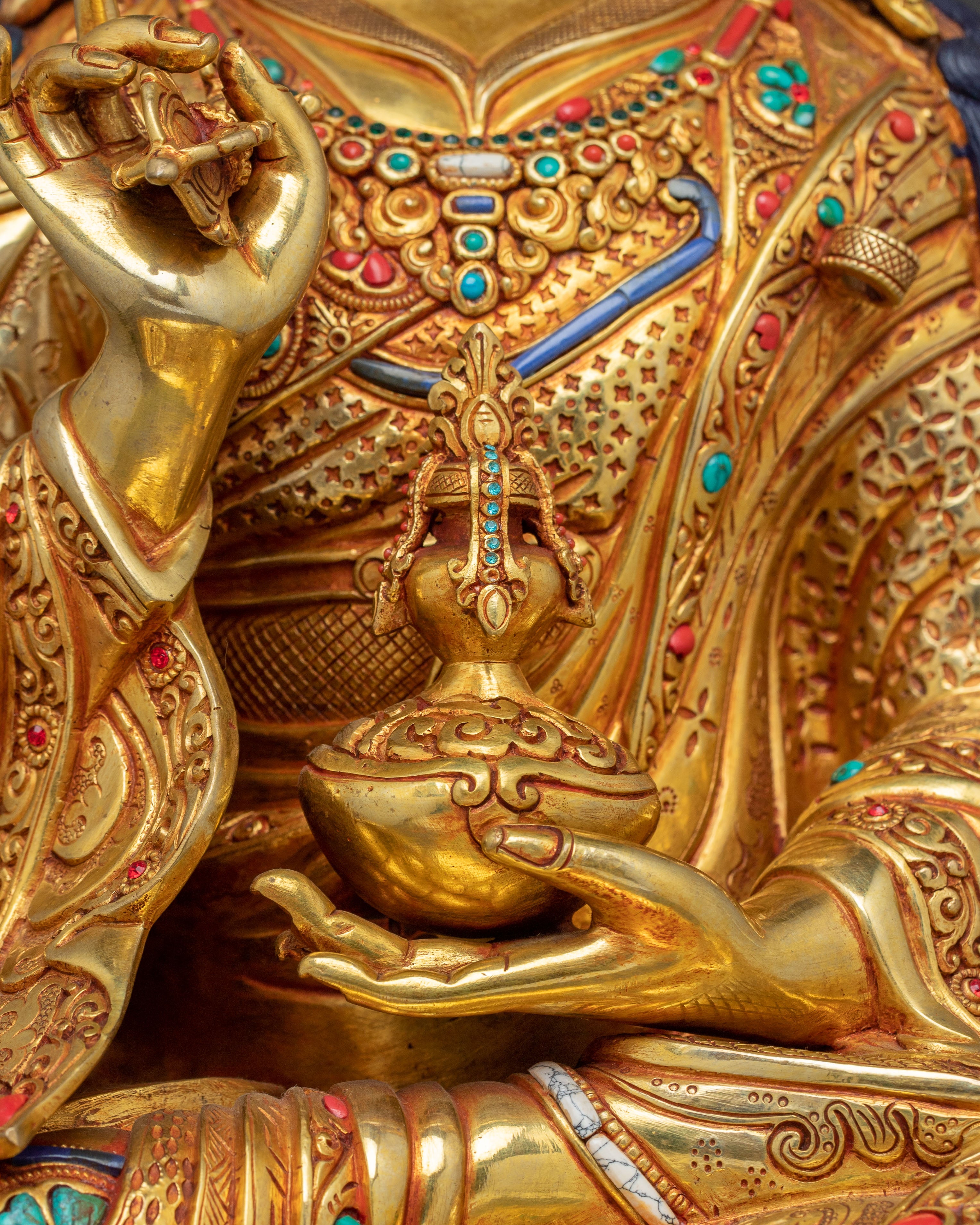 Tsokye Dorje Blessing Figurine | Hand-Gilded Copper Statue