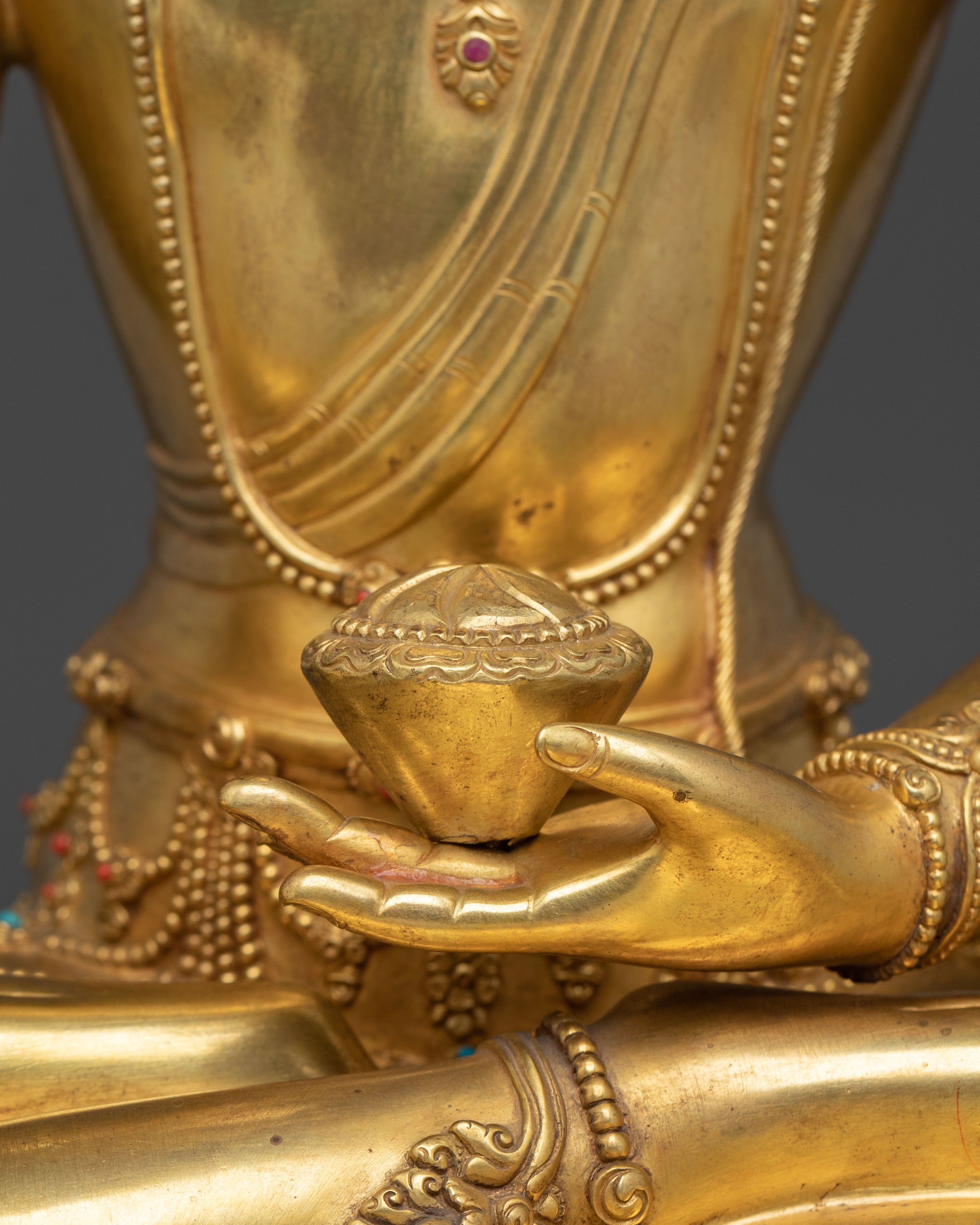 Traditional Himalayan Crown Shakyamuni Buddha Figure
