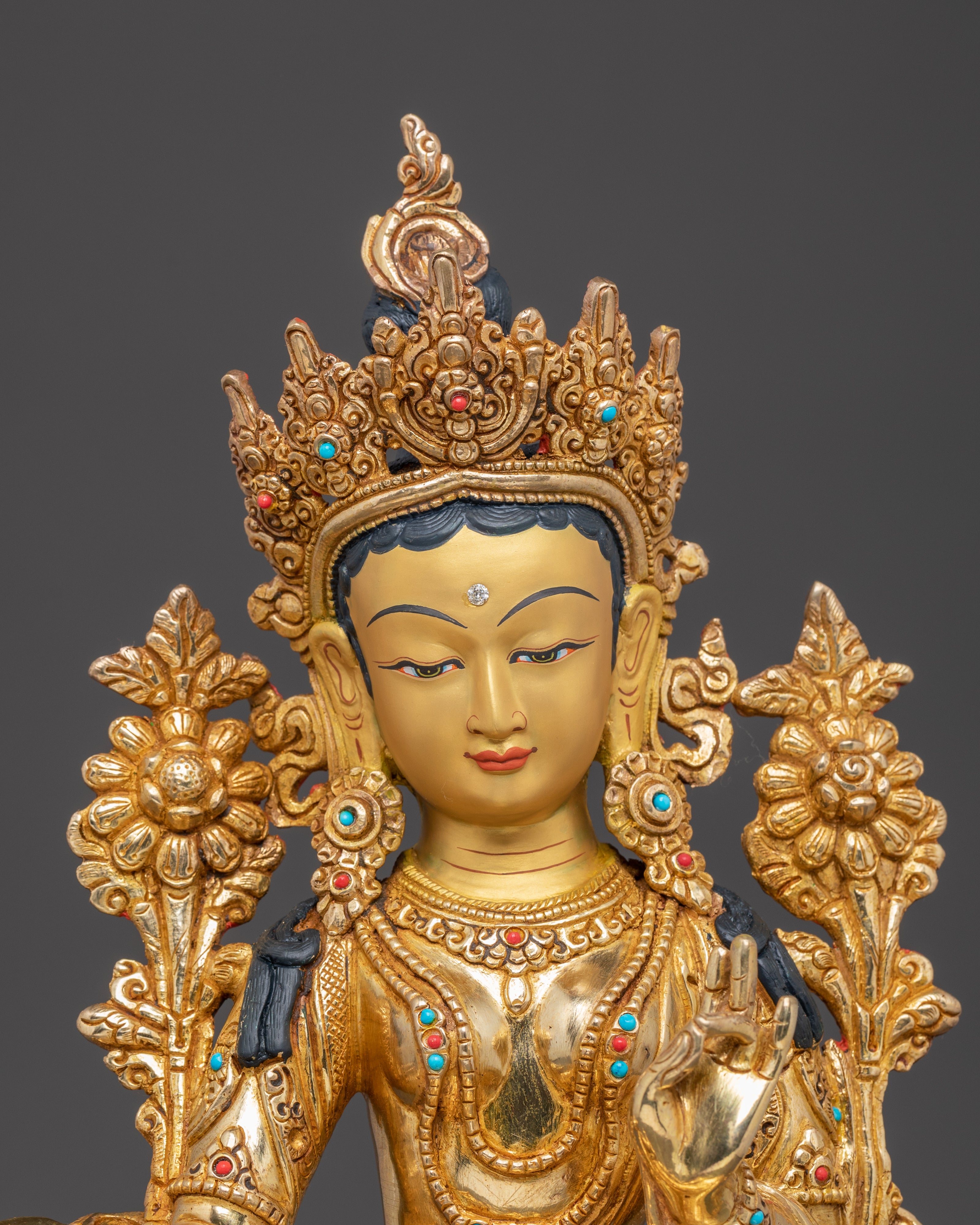 Green Tara Statue: Mother of Buddhas | Traditional Himalayan Sculpture