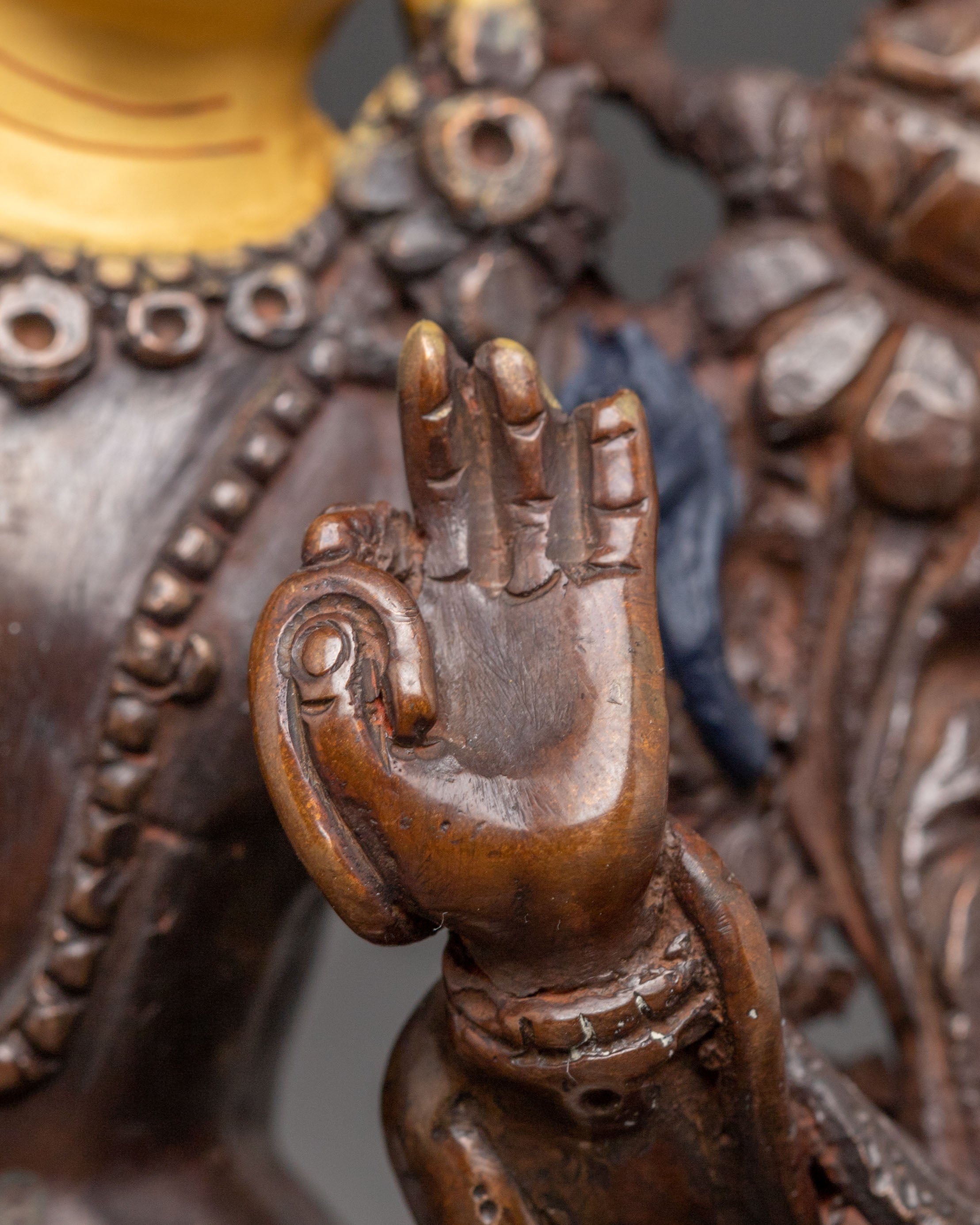 Handcrafted Golden Manjushri Statue | Deity of Transcendent Wisdom