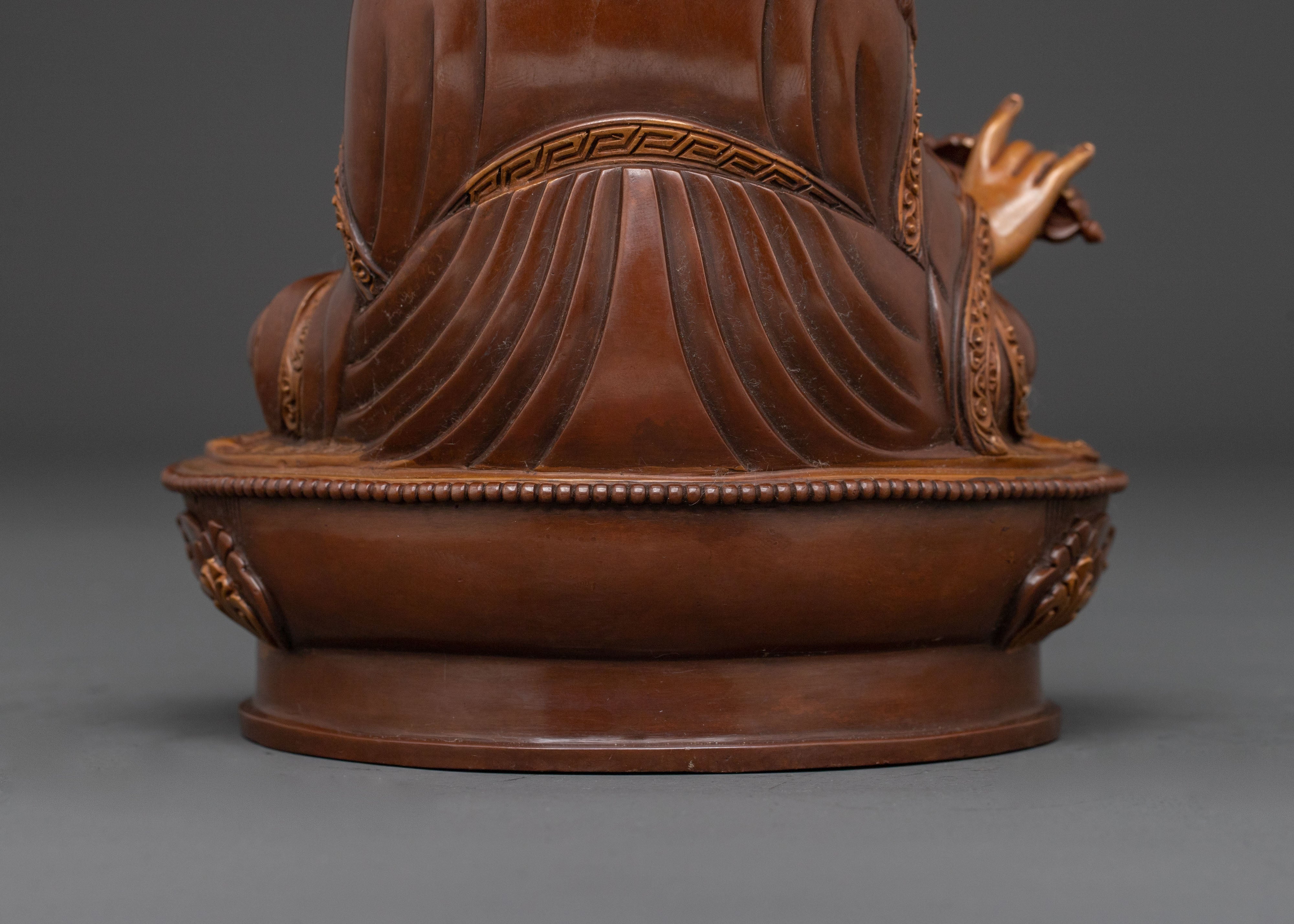 Guru Rinpoche Handcrafted Copper Statue