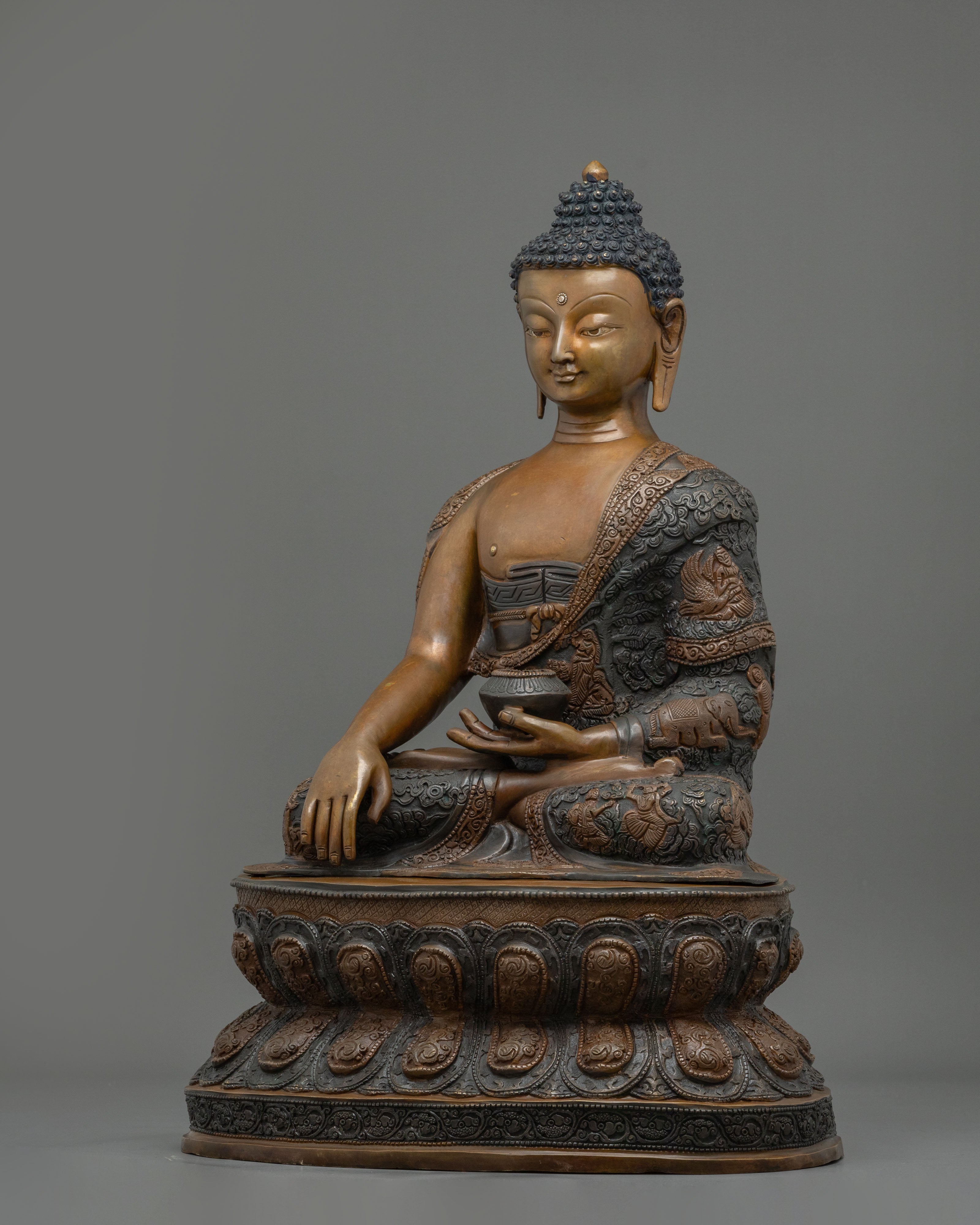 Shakyamuni Buddha Statue | Oxidized Figurine with Acrylic Painting