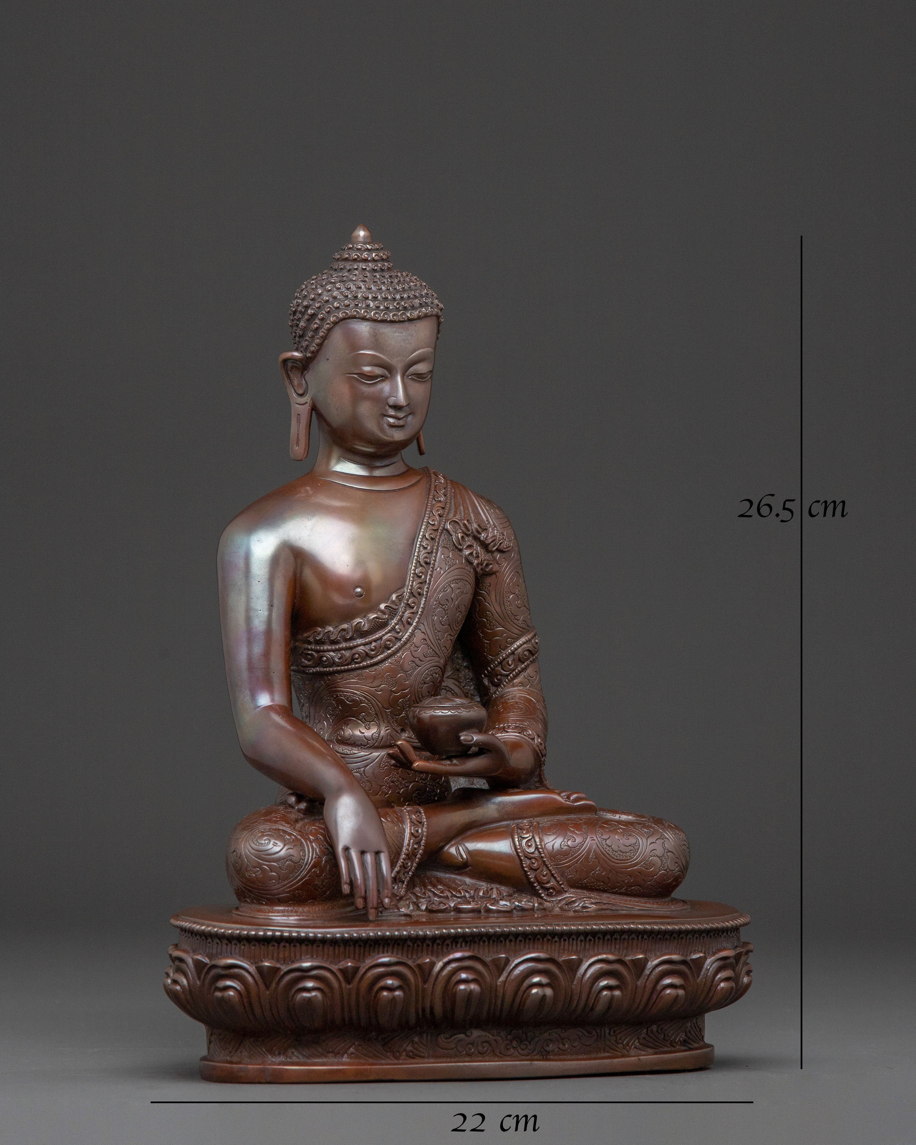 Tibetan Three Buddhas Statue Set – Oxidized Copper Serenity