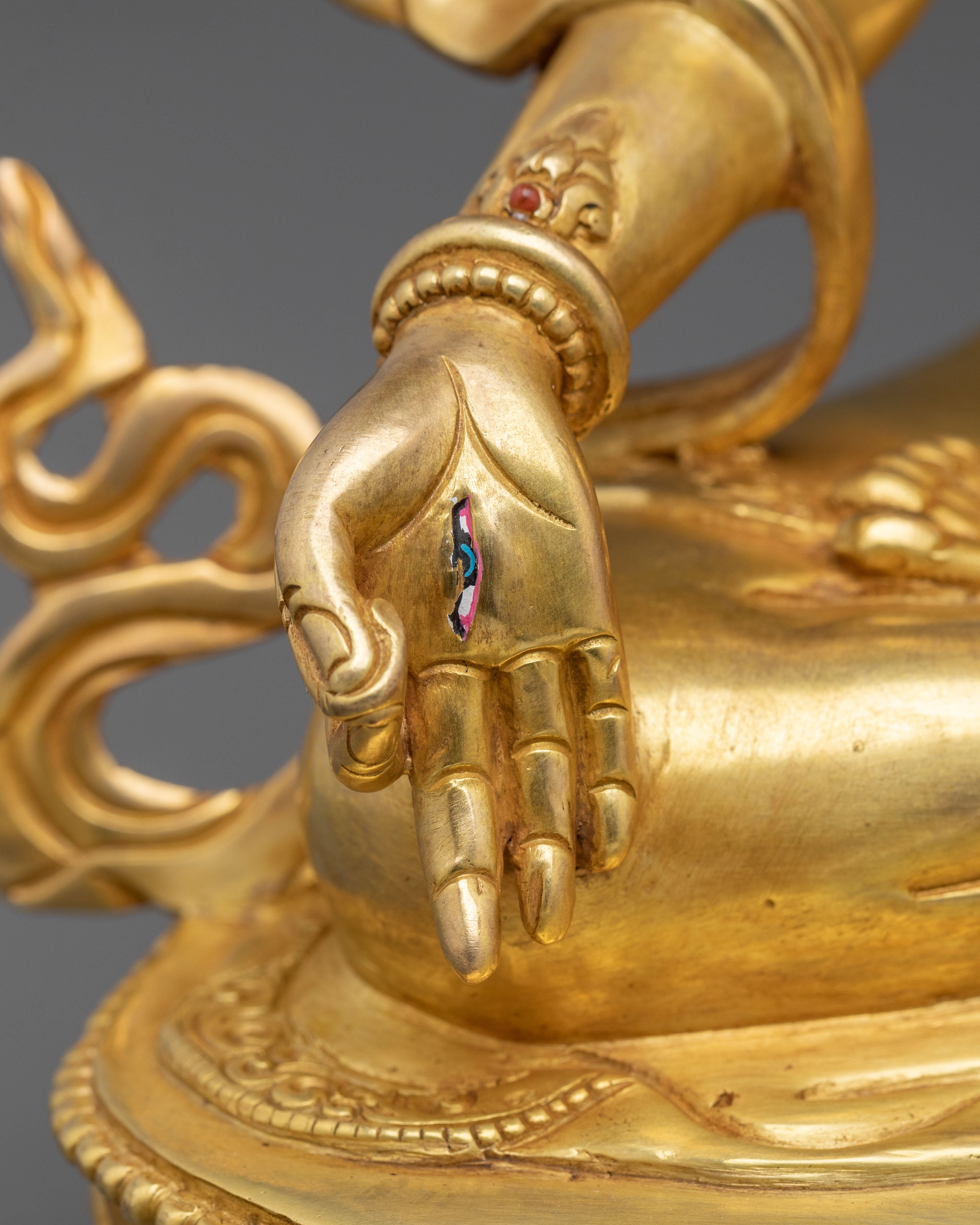White Tara Fire Gold Gilded Statue | Serene Divine Feminine