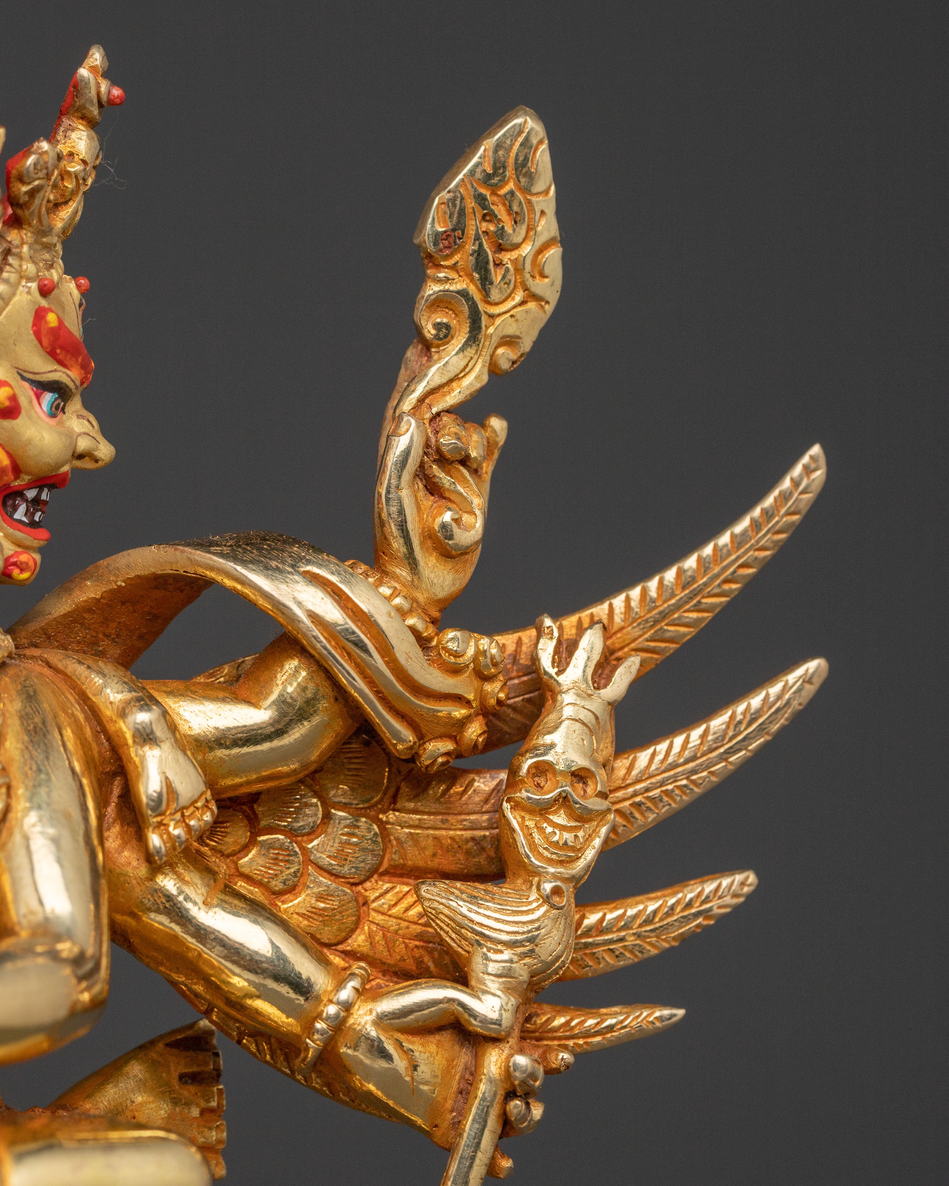 Vajrakilaya Protection Statue – Handcrafted Gold Gilded Statue